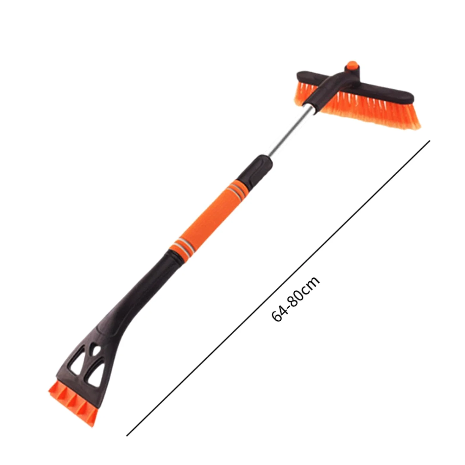 Cepillo de Nieve para Auto Herramienta Raspadora de Hielo Telescópica Portátil Ligera con Mango Ergonómico Material PVC Adecuado para Automóviles Suvs, Naranja
