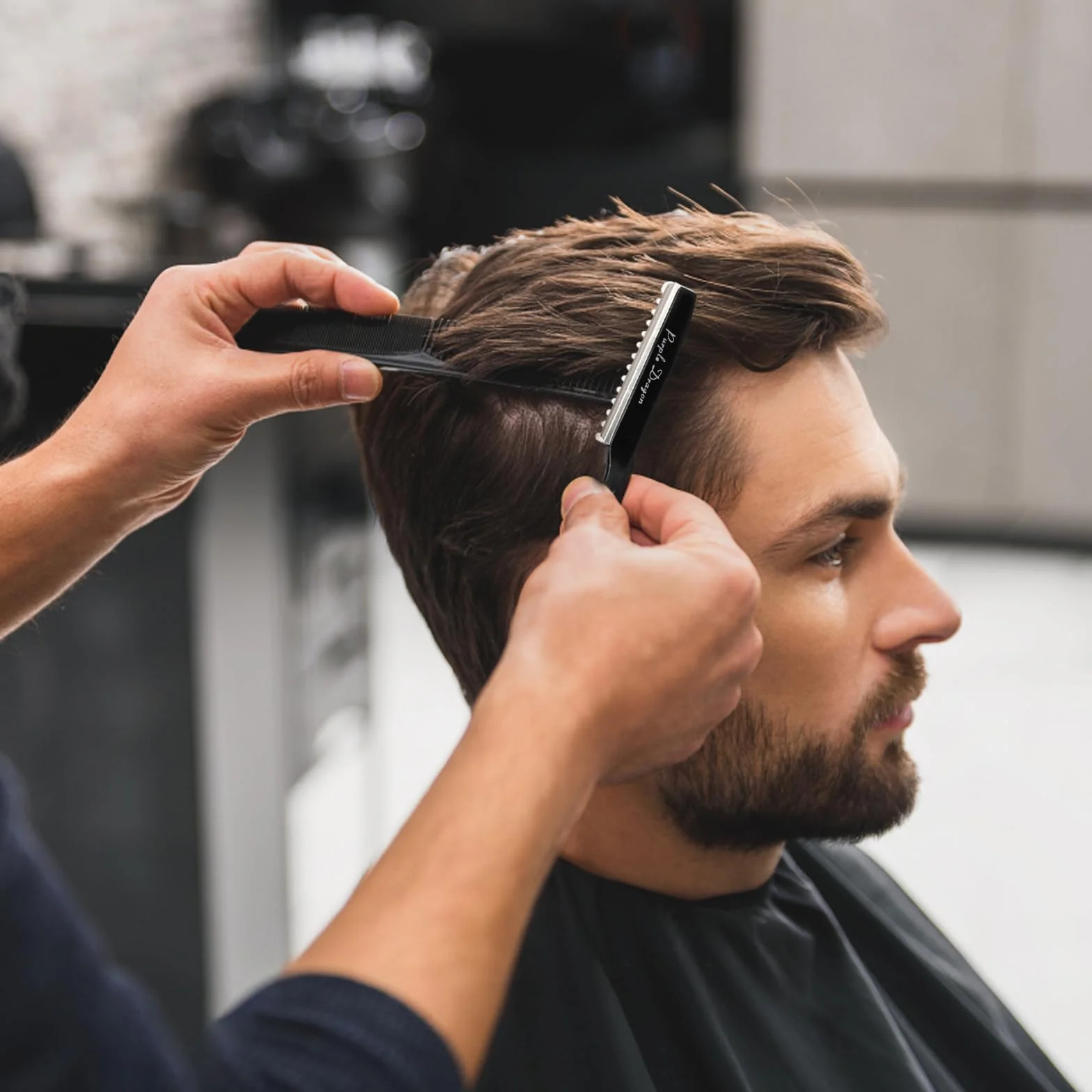 Cuchilla de Afeitar para Adelgazar el Cabello, Maquinilla Texturizadora de Corte Manual con 10 Navajas de Repuesto