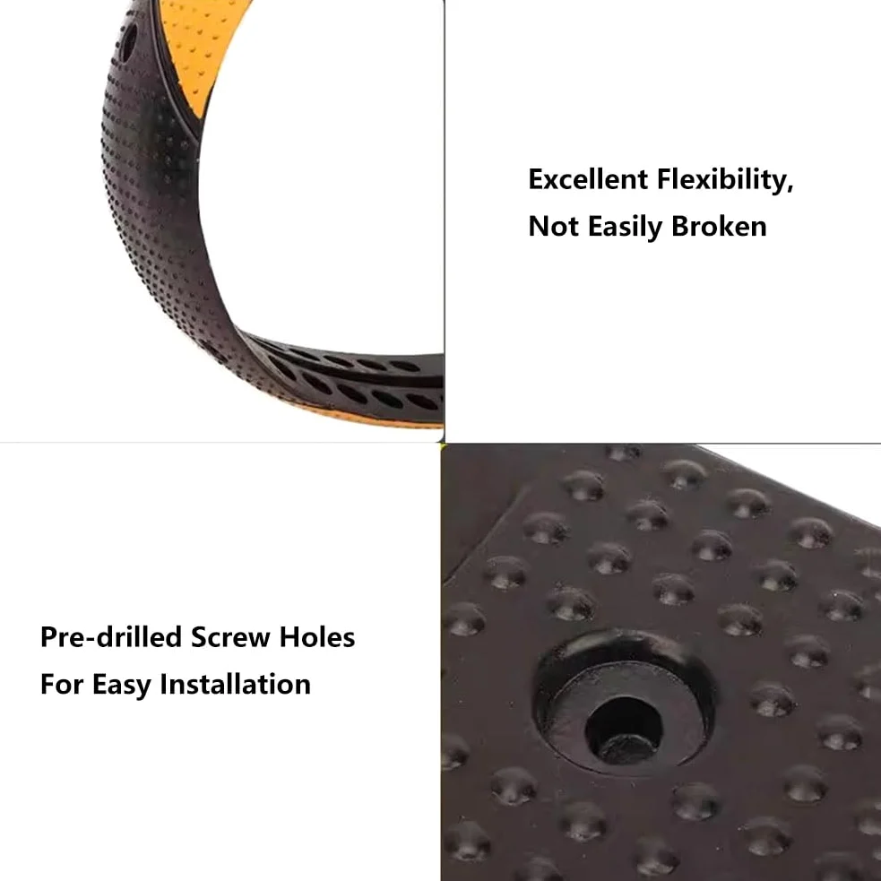 Reductor de Velocidad de Goma para aceras de 39,4 x 3,9 x 0,8 Pulgadas, Alta Visibilidad, calmante del tráfico, Seguridad, Capacidad de Carga de 11 000 Libras para Carre,