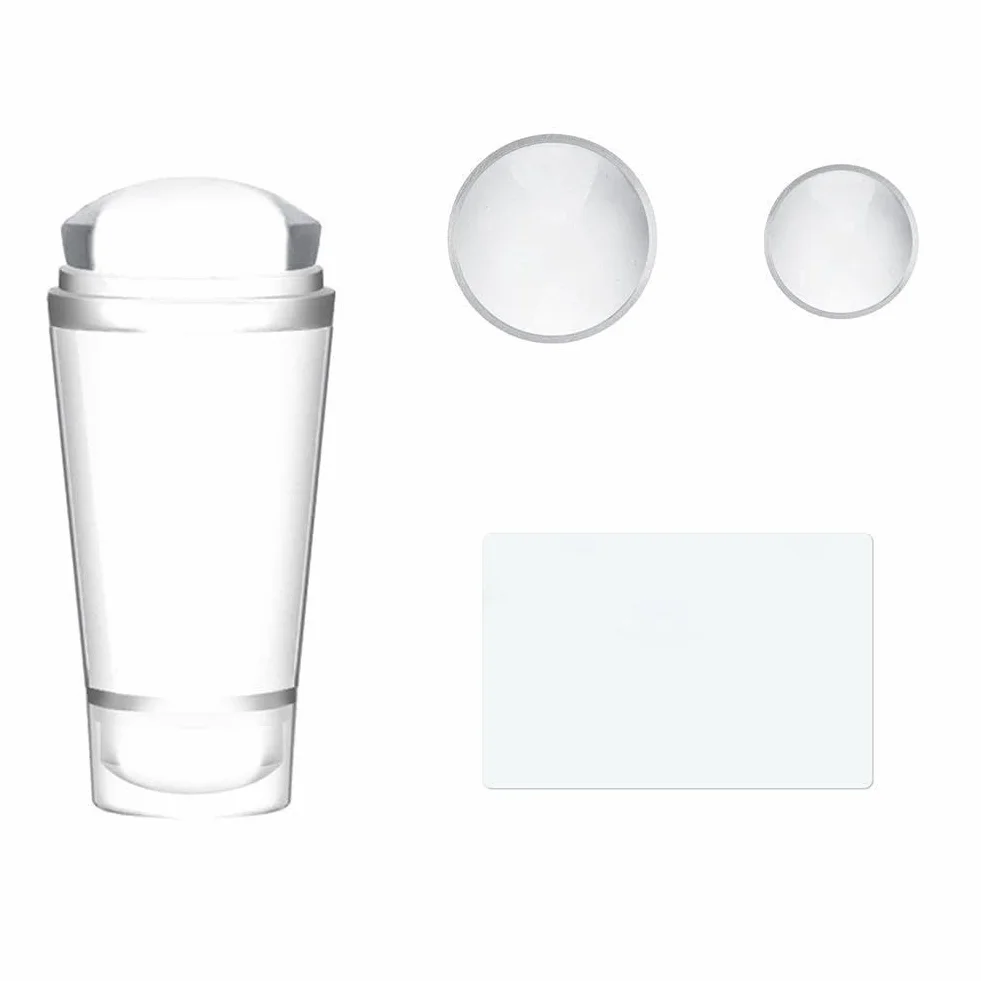 Sello de silicona transparente en gel para puntas de uñas francesas, doble cabeza, herramientas de estampación, manicura