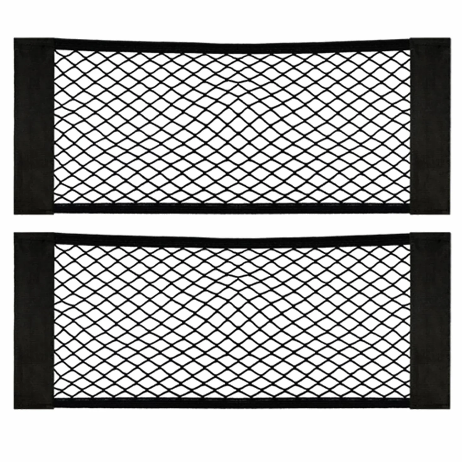 EINESIN Red de Almacenamiento, Nailon, Bolsa de Organizador Tronco de Coche con Redes de Bolsillos Elástica, Botellas, comestibles, Negro, para Carro de automóviles
