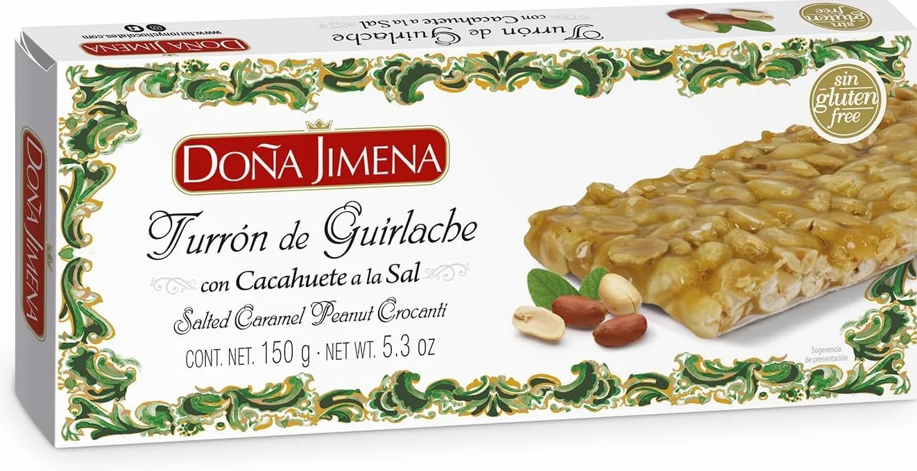 DOÑA JIMENA Turrón Guirlache de Cacahuete 150g Miel y Sal Sin Glúten