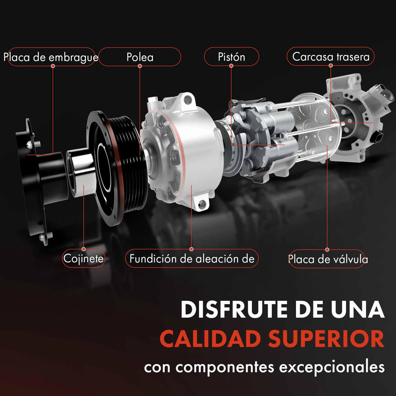 Frankberg Compresor de aire acondicionado con embrague, diésel 05005420ADA | Compatible con: Voyager IV RG RS
