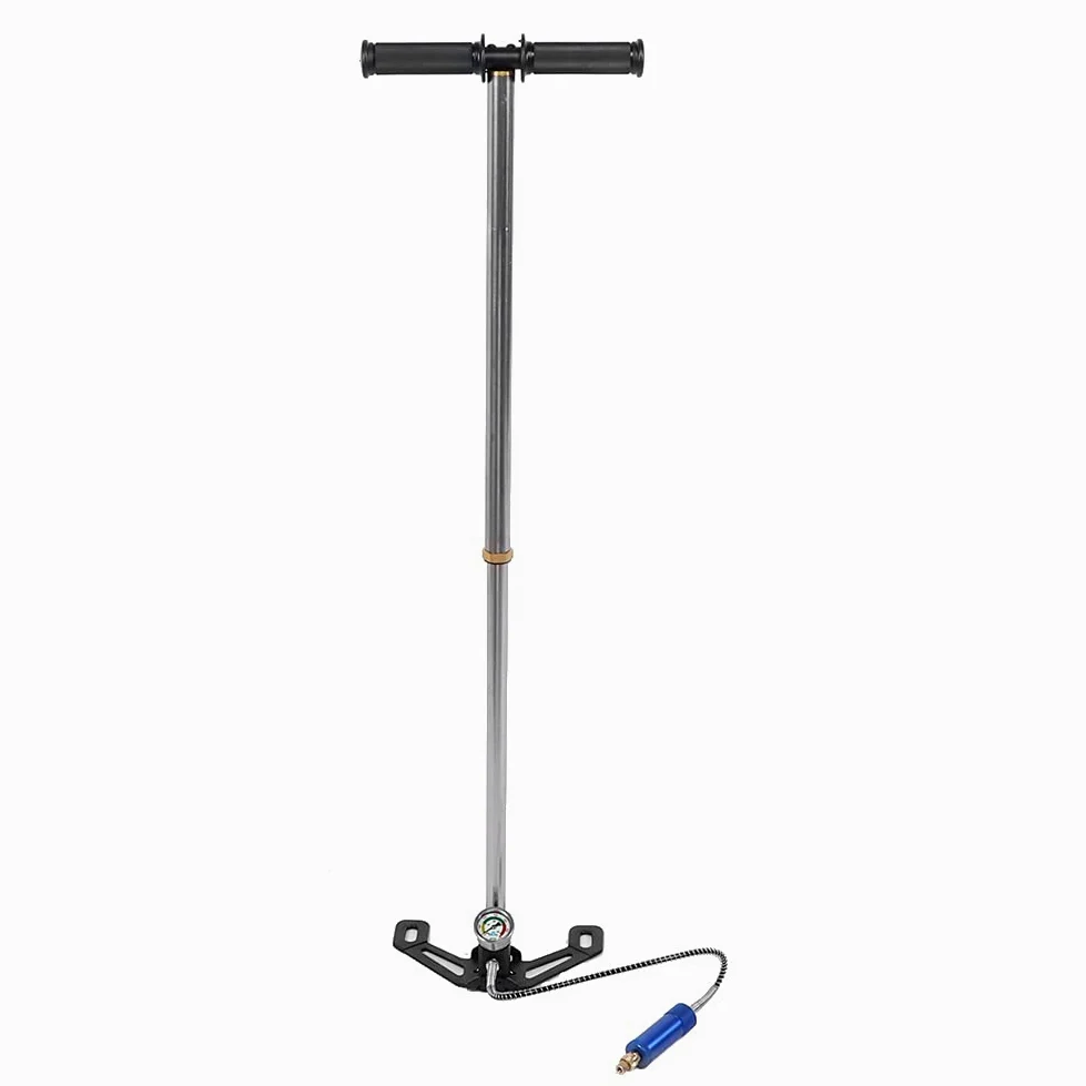 Bomba de Alta Presión 30mpa/40mpa Inflador Manual de Neumáticos con Separador de Agua y Aceite para Automóviles, Motocicletas, Neumáticos de Goma para Botes Acero Inoxidable, Plegable, Diseño