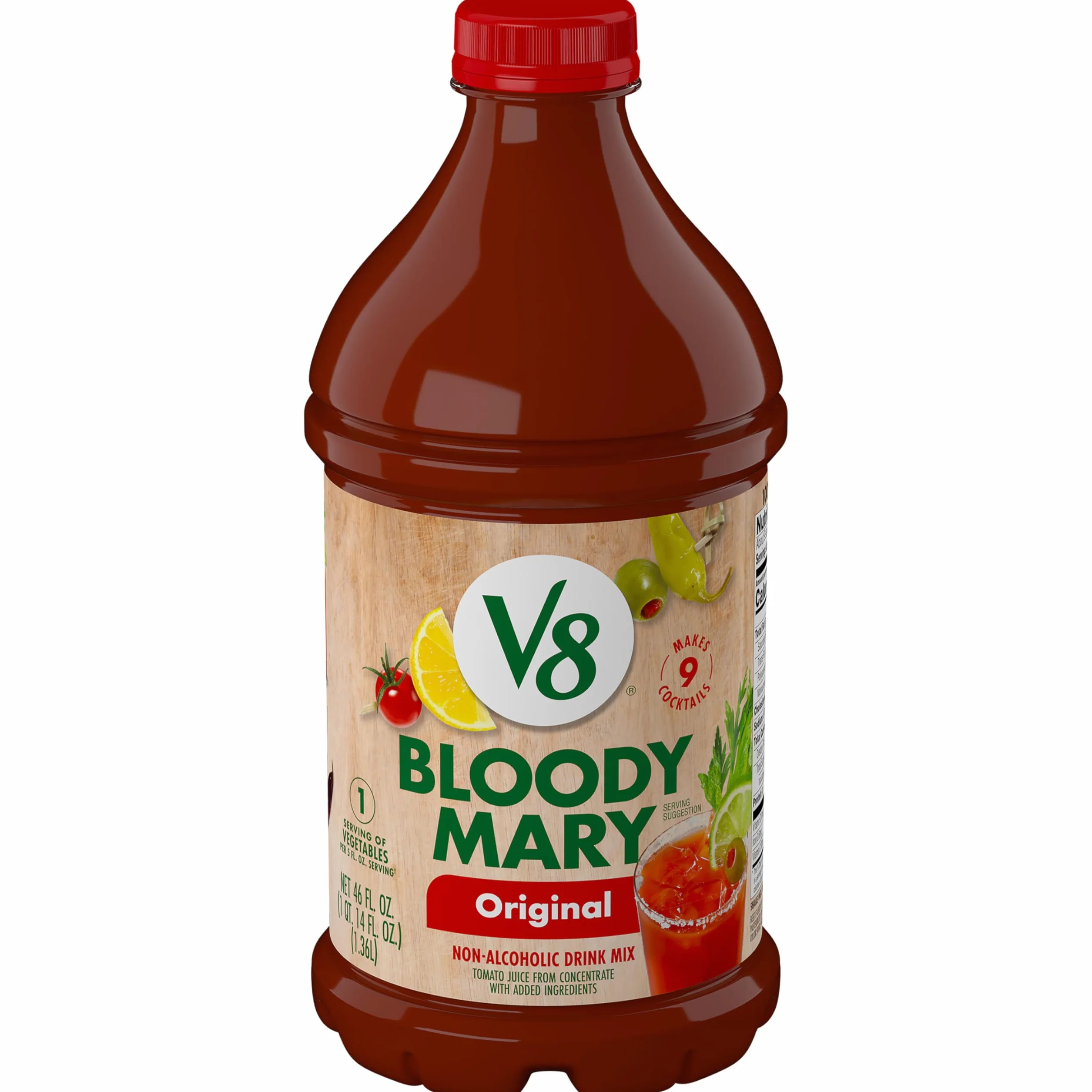 V8 Bloody Mary Mix, jugo de verduras para cócteles, botella 46 oz
