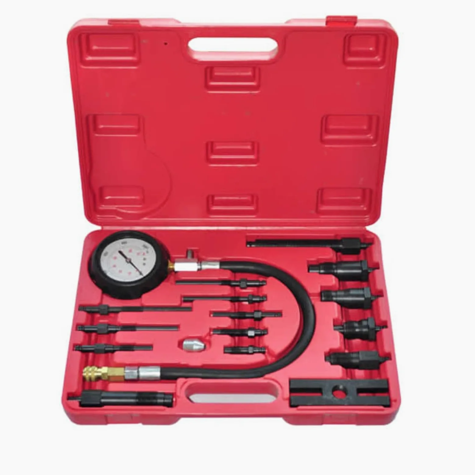 Kit comprobador de compresión de Motor de Diesel 17 Piezas manómetro de presión