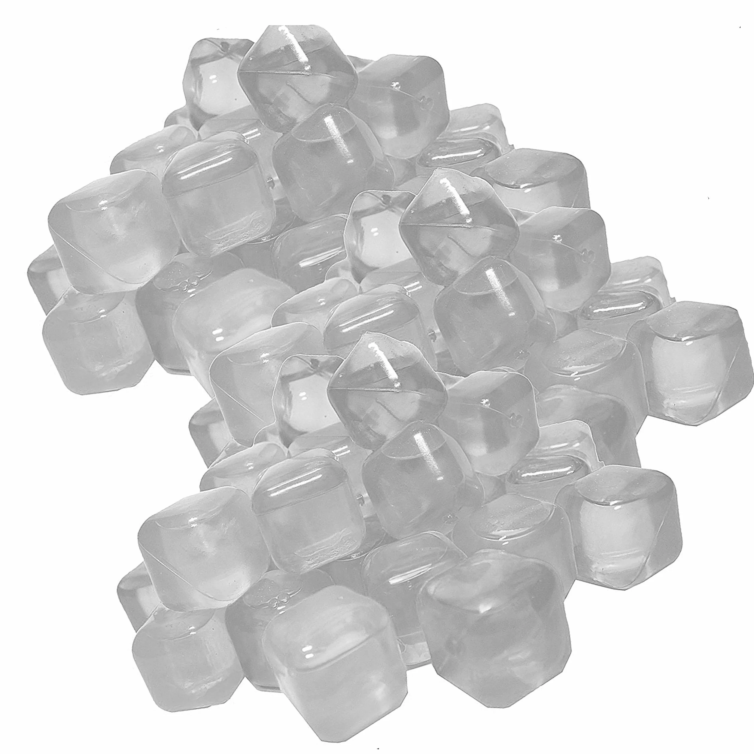 Cubitos de hielo transparentes reutilizables de plástico 50 unidades