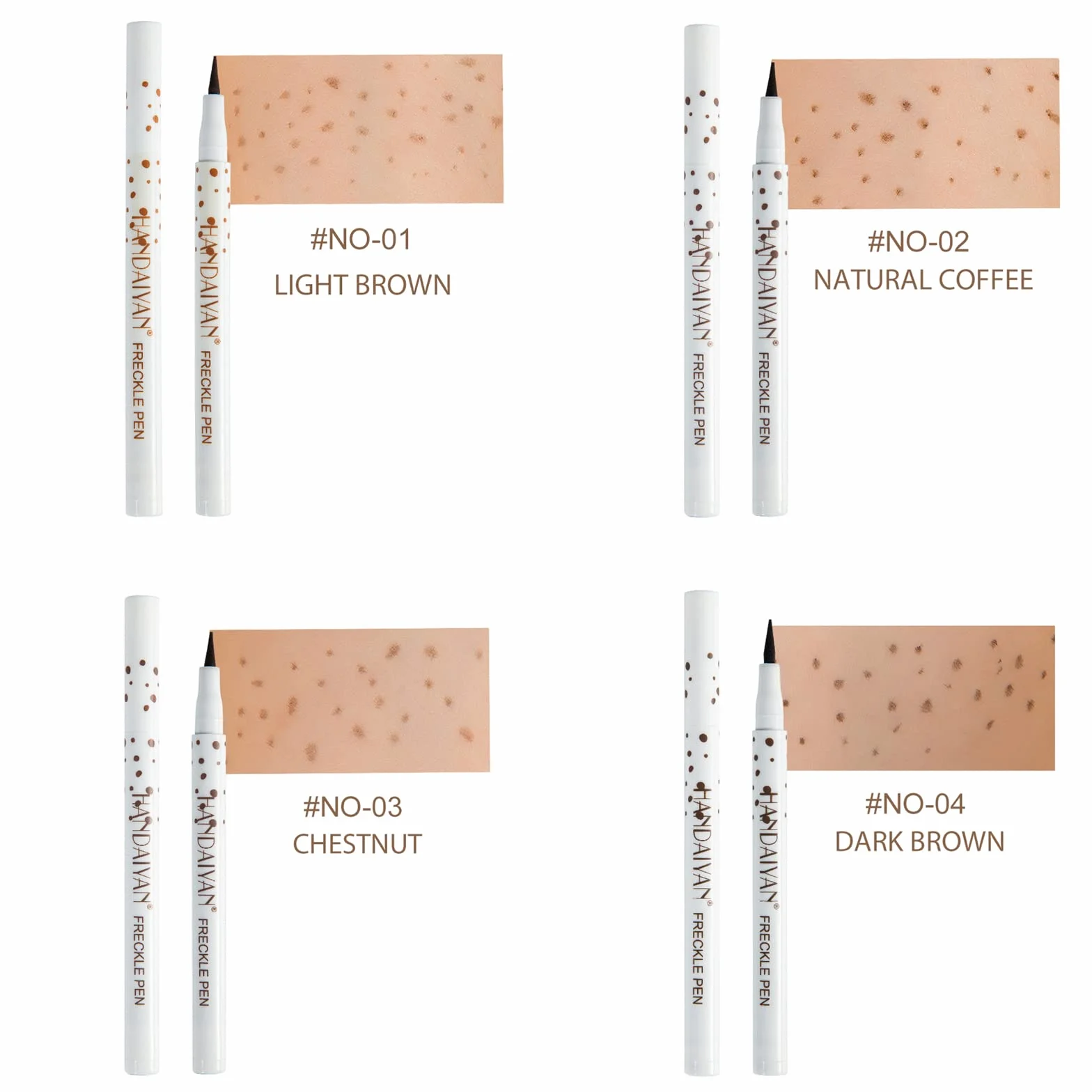 Freckle Pen, Bolígrafo Maquillaje Pecas Realista Impermeable (01#Light Brown)
