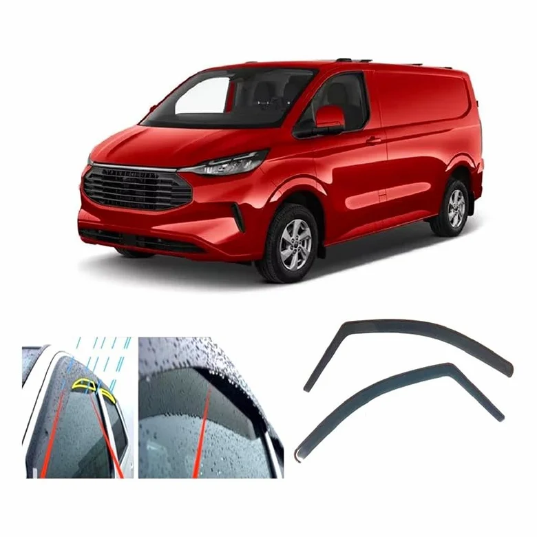 2 Piezas Deflectores de Viento para Ford Transit/Tourneo Custom II 2024.2025, Ventana Cortavientos Viseras Cortavientos para Ventanas de Coche