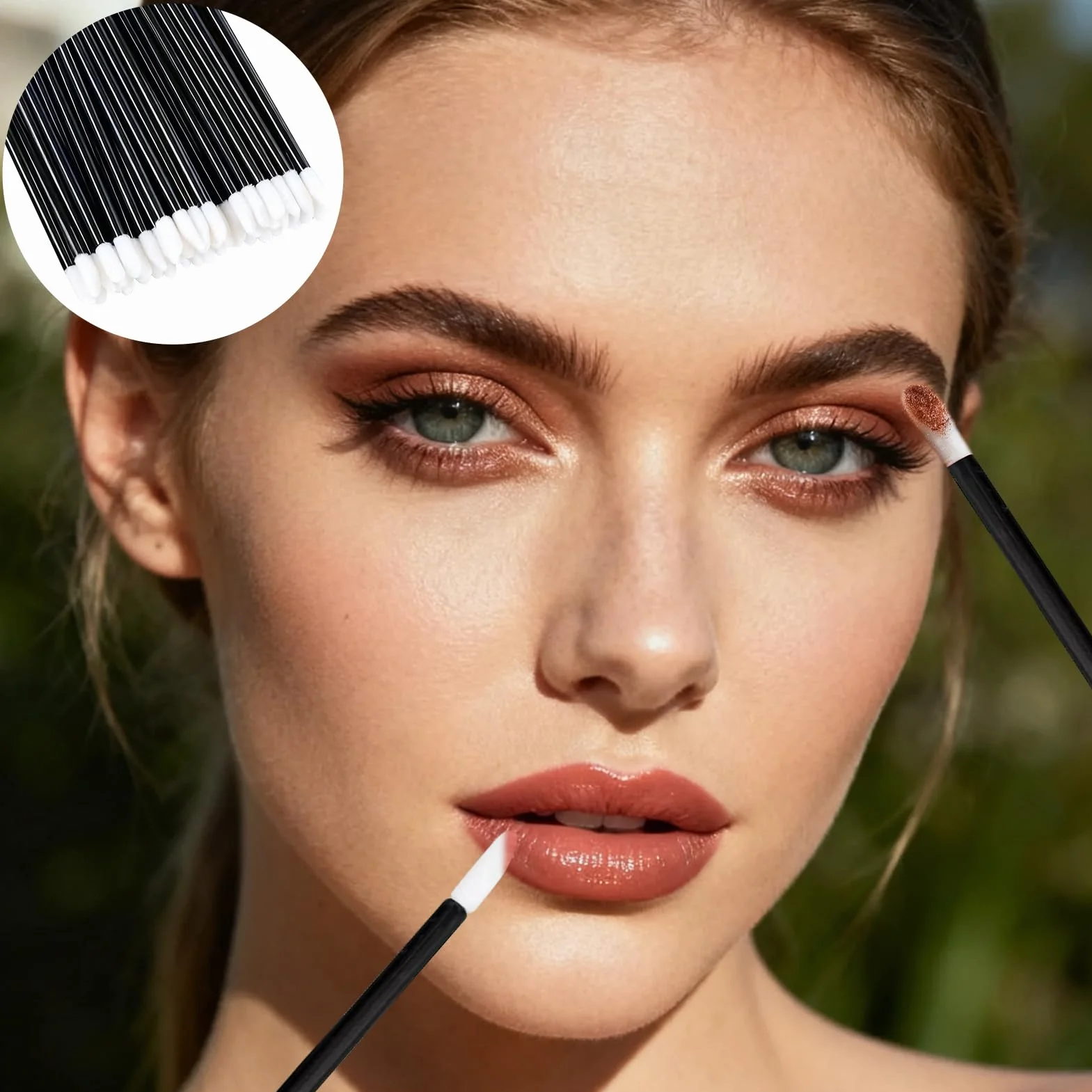 Brochas Para Labios Desechables, 100PCS Pinceles de Labios Higiénicos, Aplicadores de Maquillaje de Uso Único