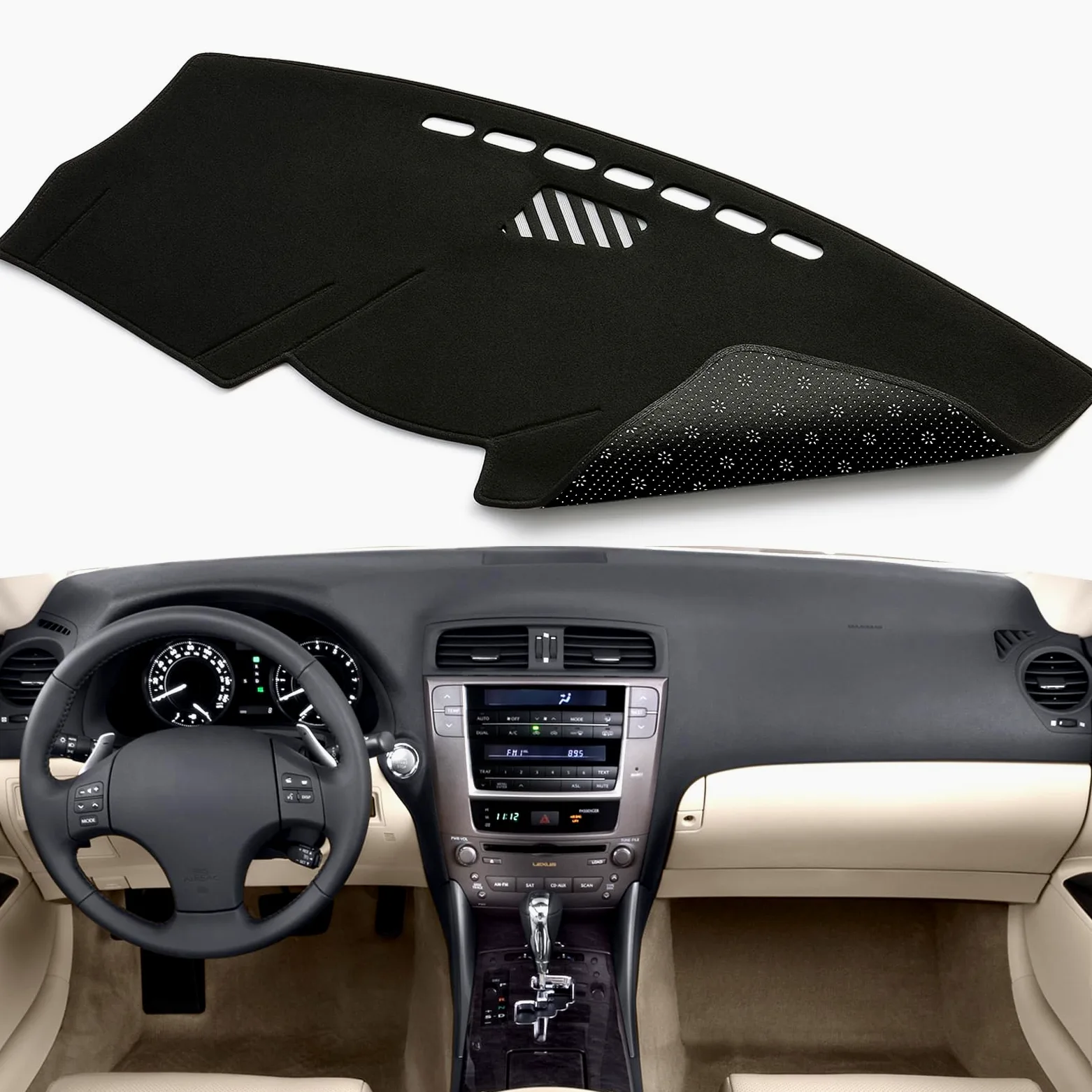 Cubierta de tablero de ajuste personalizado para Lexus IS250 IS350 2006-2013, cubierta de salpicadero, protector de tapete para salpicadero, accesorios