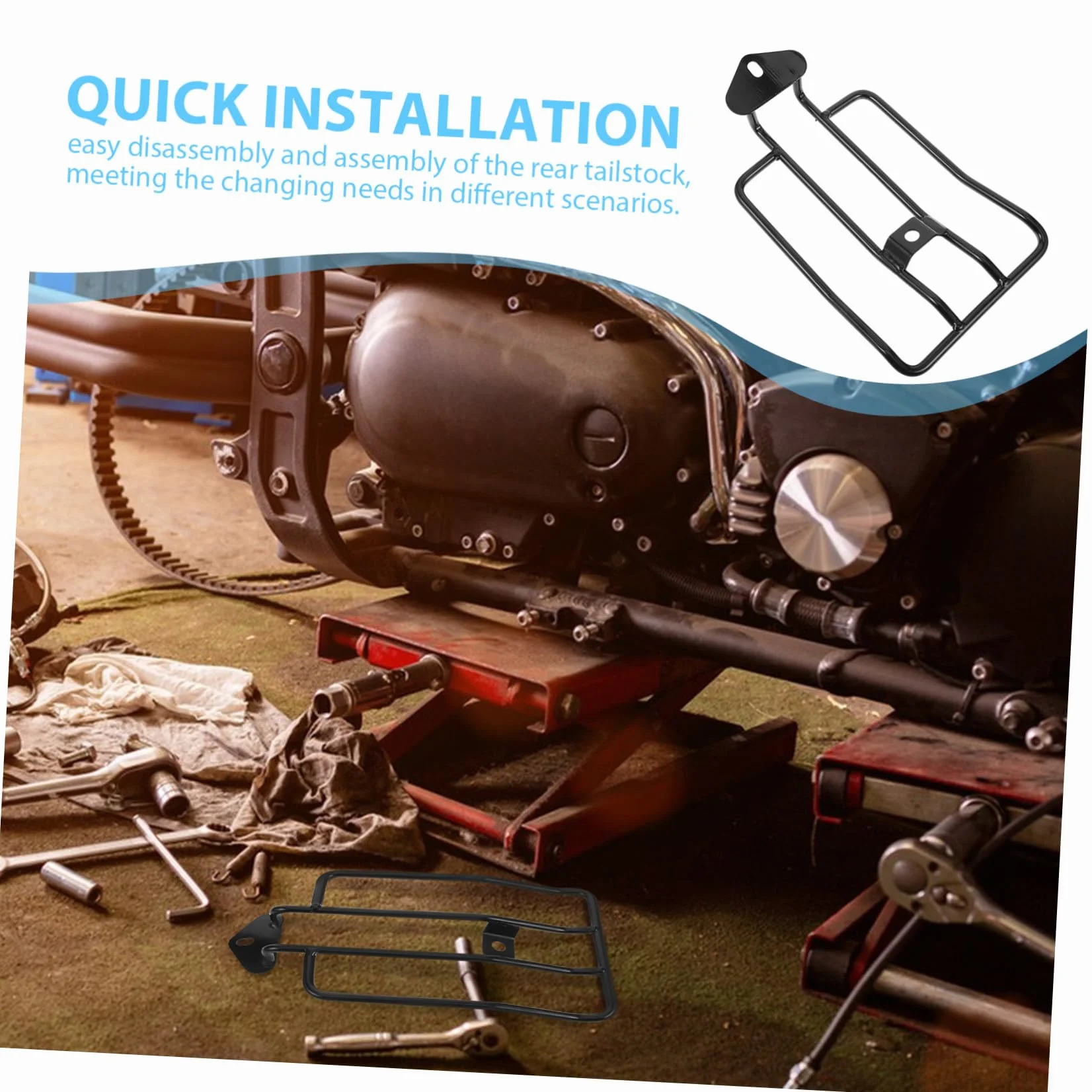 Cabilock Marco De Trasera Modificado De Soporte Trasero para Moto Estante De Equipaje para Motocicleta Rejilla Trasera Portaequipajes para Moto Asiento Trasero Planchar Negro