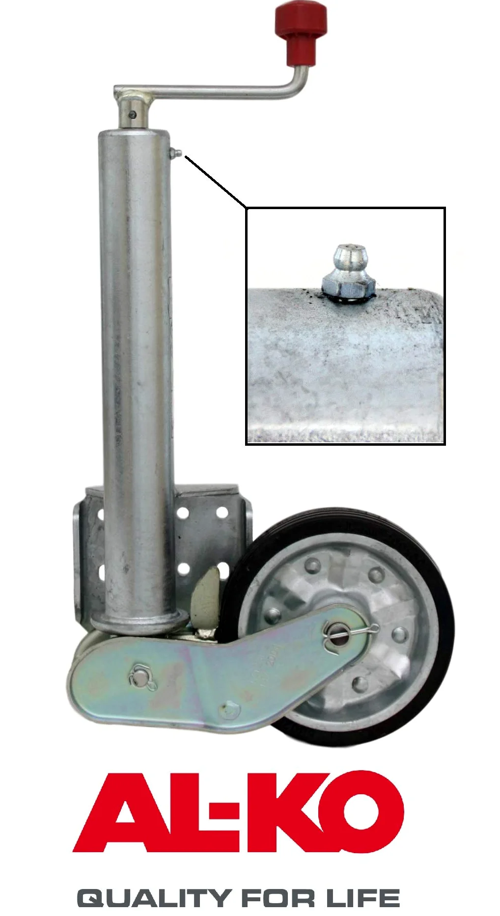 p4U AL-KO Rueda de apoyo automática para remolque (carga pesada, 500 kg, 200 x 50 mm), referencia de AL-KO: 1212382