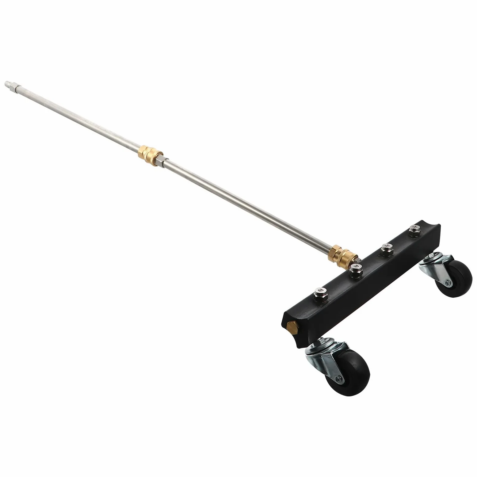 Toyvian Cepillo para Hidrolavadora para Bajos de Coche Rueda Giratoria | Boquilla de Lanza Larga, Acero Inoxidable y Latón, Diseño Rodillo, Limpieza de Chasis de Camión y Vehículo Comercial