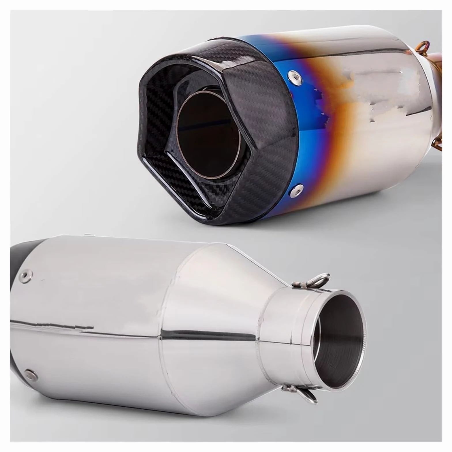 silencioso escape moto Para Z1000 Para Zx6r Para R6 Para Cbr600 | Para Z400 Sc1r 51mm Silenciador de tubo de escape universal para motocicleta(B)