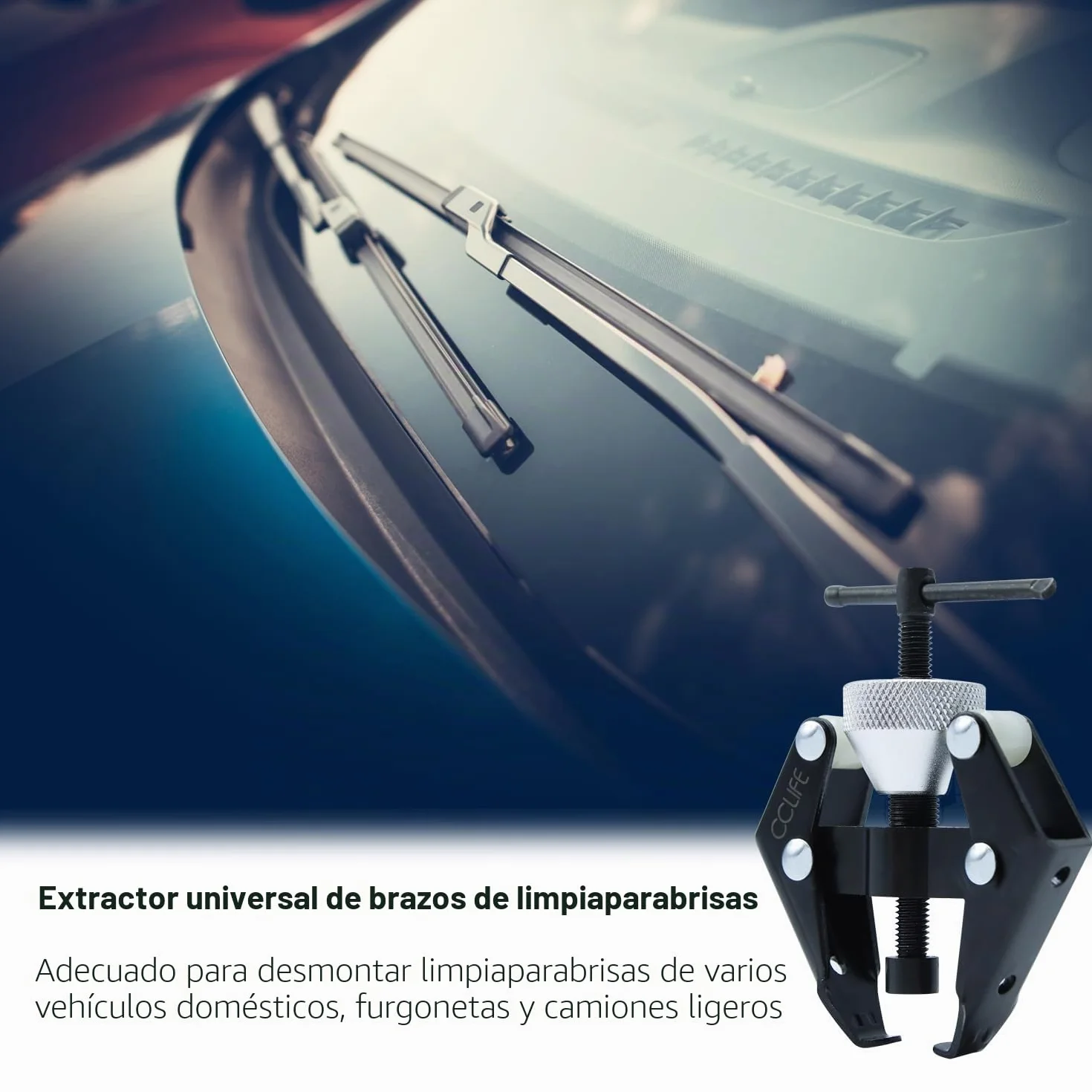 CCLIFE 2 Unidades Limpiaparabrisas Brazo Extractor Universal Brazo Desmontaje Herramienta Ajustable