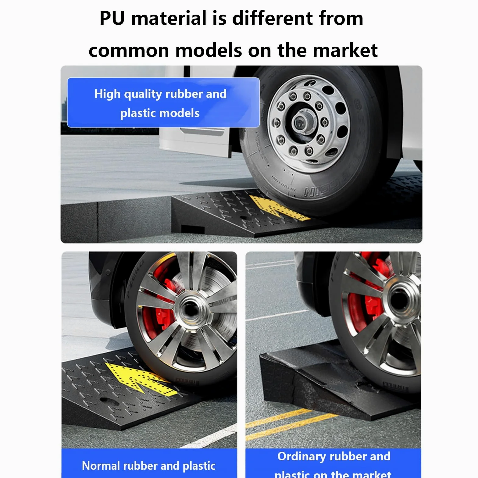 Rampas para silla de ruedas de bordillos, rampa para sillas de ruedas para coche, rampa portátil para exteriores, duradera, resistente, con tornillos, adecuada para garajes, escalones, hospitales ( Si