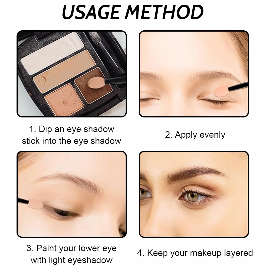 50 Piezas Aplicador de Sombra de Ojos, Pinceles de Espuma Desechables para Maquillaje