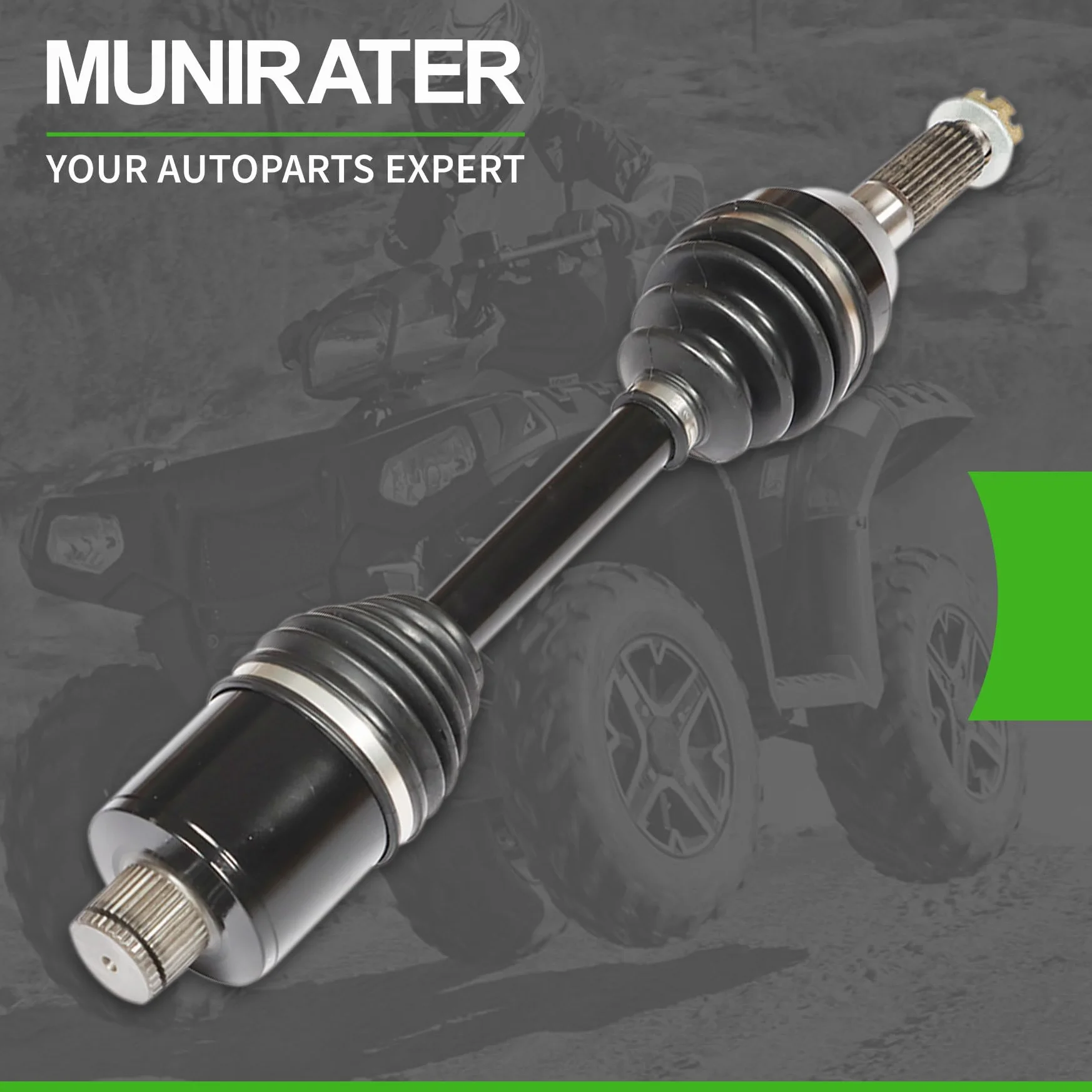 munirater Paquete de 2 ejes de transmisión trasero de alta resistencia para Polaris Sportsman 400 500 600 700 800 2003 2004 2005 1380240