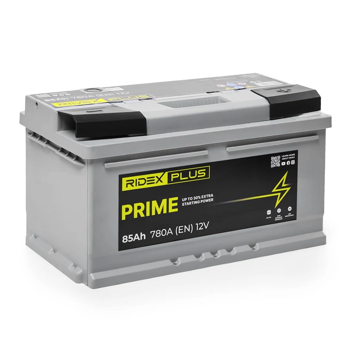 RIDEX PLUS 1S0027P Prime Batería Coche 85Ah 780A 12V B13 DIN/ISO LB4 Baterías de Arranque de 80Ah 75Ah 70Ah Compatible con FORD Fiesta Mk6 Hatchback CB1, CCN, JA8, JR8 MONDEO IV Turnier BA7, AUDI, VW