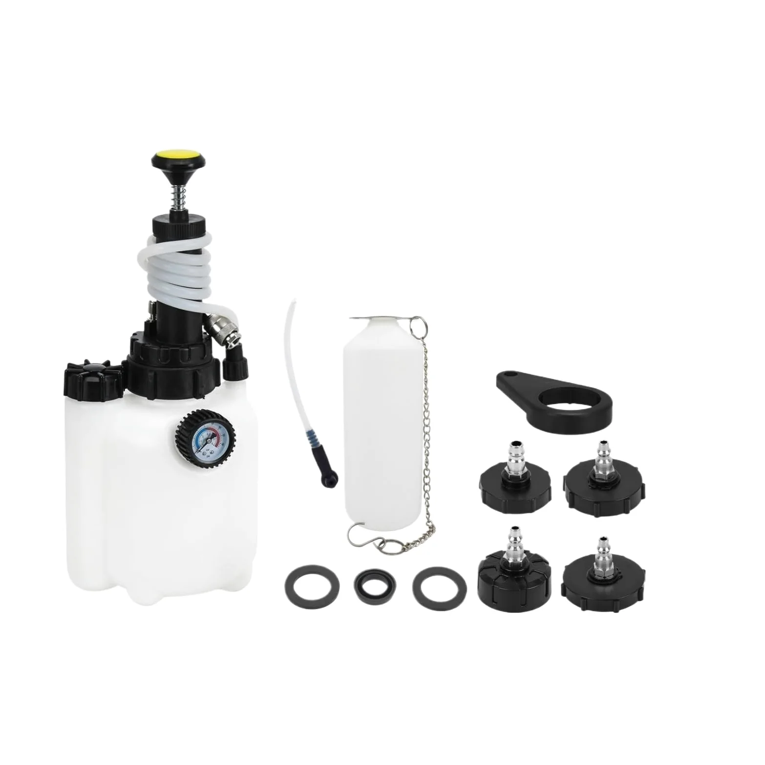 Pinzas de pistones de freno Kit de purga de líquido de frenos Manual para coche, bomba de presión de vacío de 3L, máquina de descarga profesional neumática(Style C 1set)