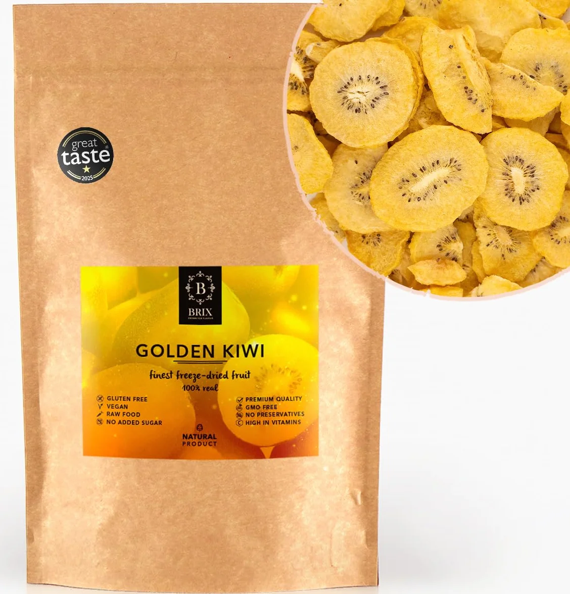 BRIX Kiwi Liofilizado 100g 100% Natural Sin Gluten Vegano