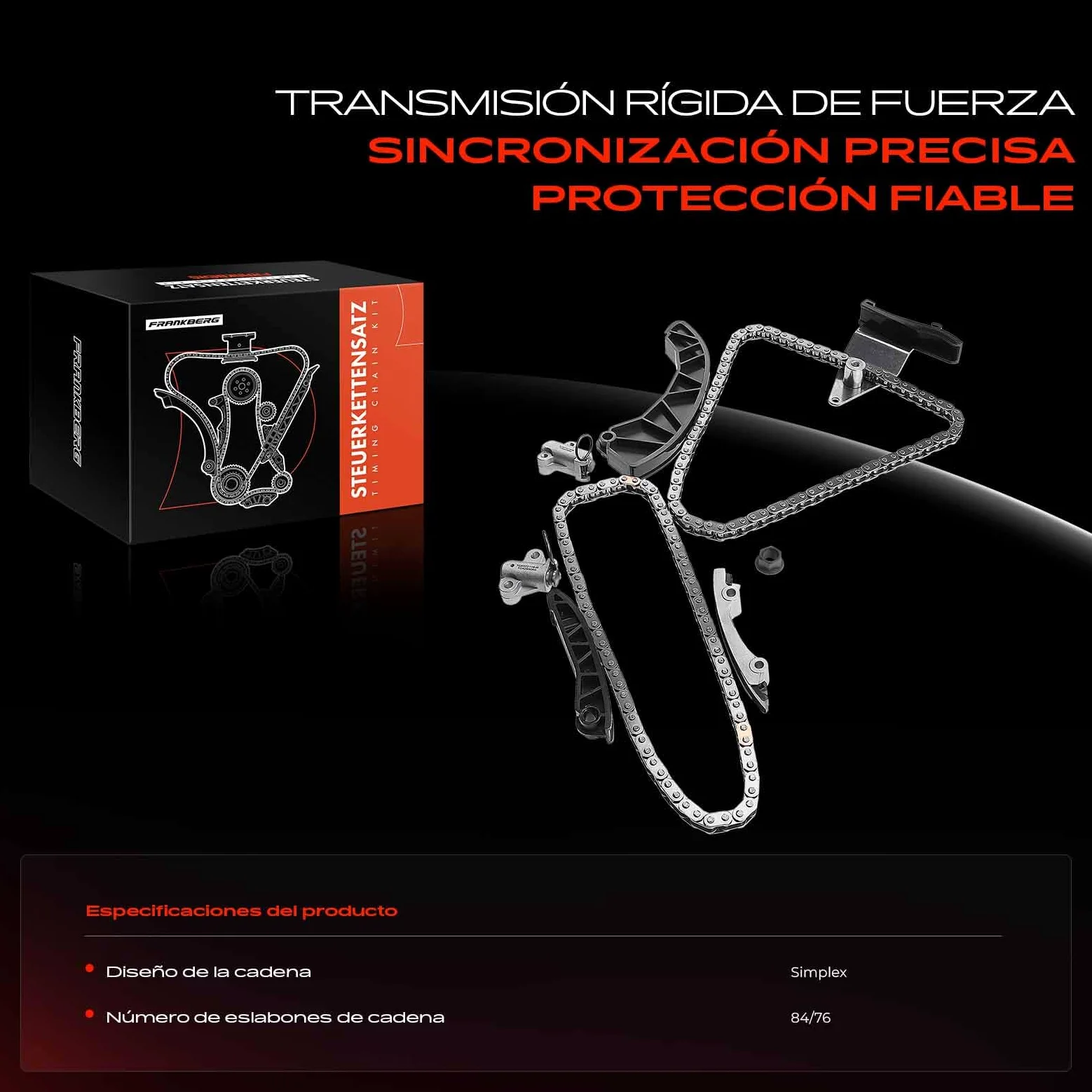 Frankberg Kit de cadena de distribución 243512A000 | Compatible con: Alma AM, Río III UB, Venga YN, i20 GB IB, Río II JB, Cerato LD, Picanto SA, Pro Cee'D ED