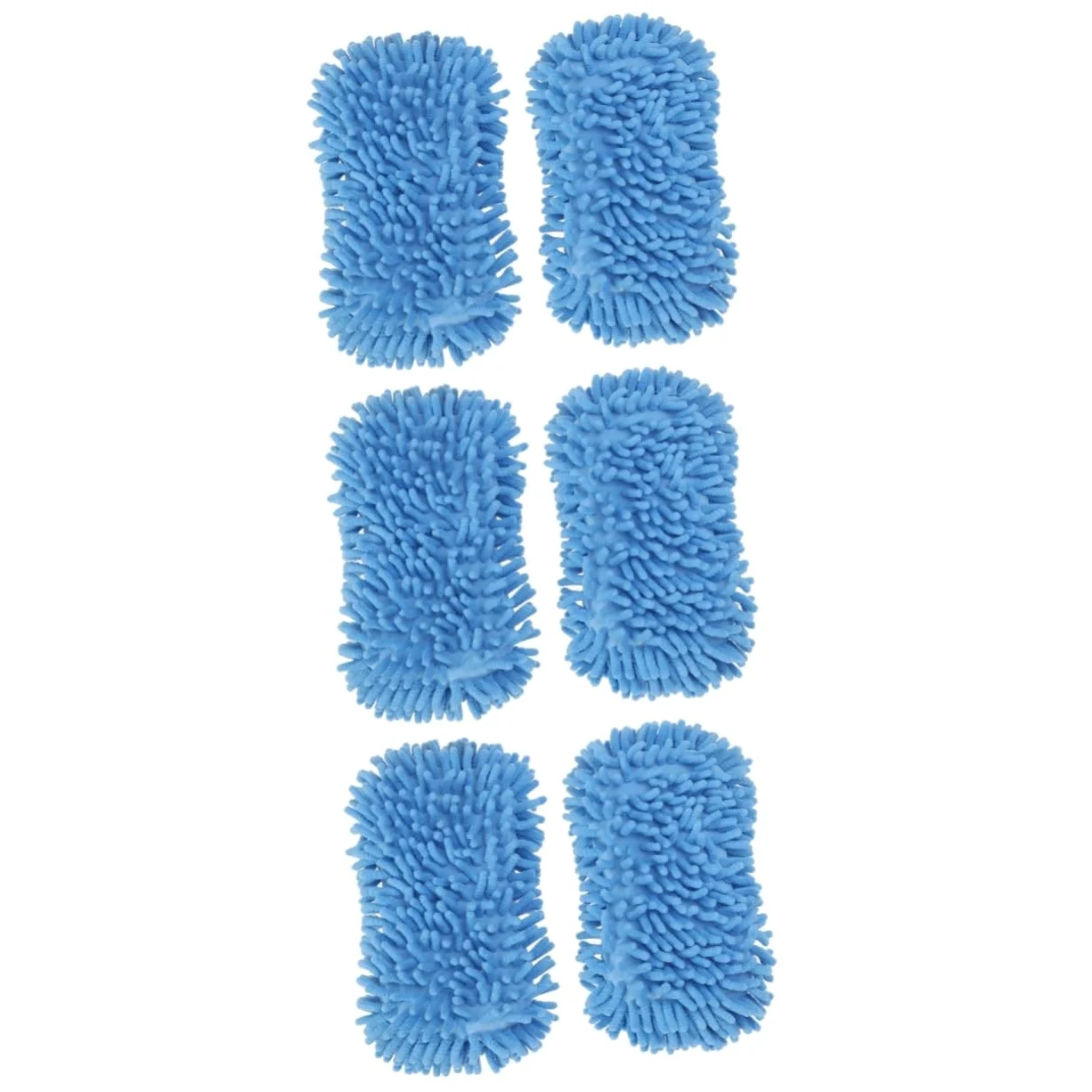 ULTECHNOVO 6piezas Guantes De Lavado De Microfibra Chenille para Coche y Moto Esponja De Limpieza Ultra Fina Azul