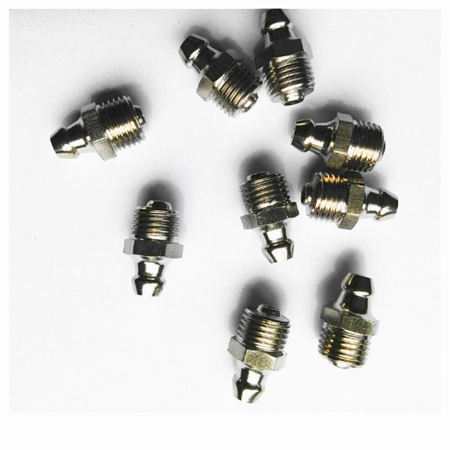 SSIMOO NPT 1/8-27 Accesorios Zerk de Grasa de Hierro galvanizado Recto Accesorios for pezones 100 Uds Boca de Boquilla de Aceite for Pistola engrasadora Rosca Estadounidense SAE Kindly