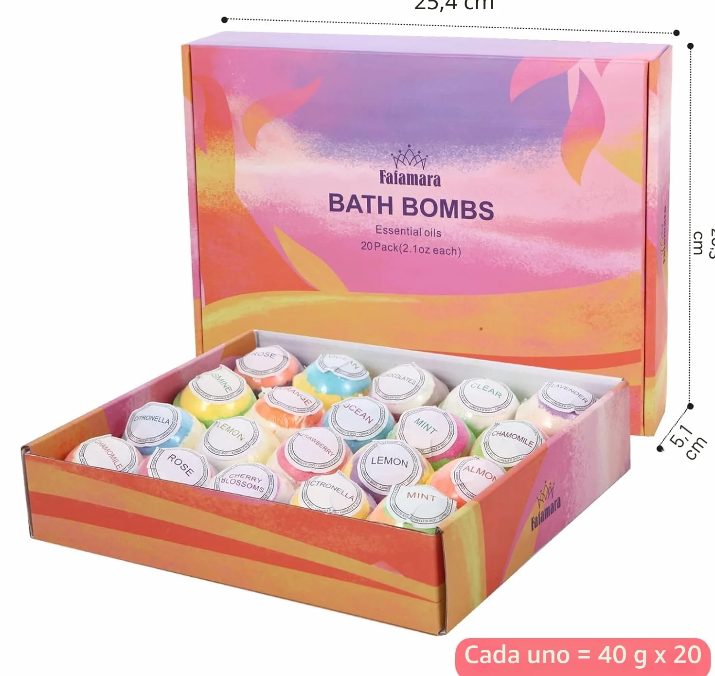 Bombas de baño de burbujas orgánicas y naturales, juego de regalo artesanal