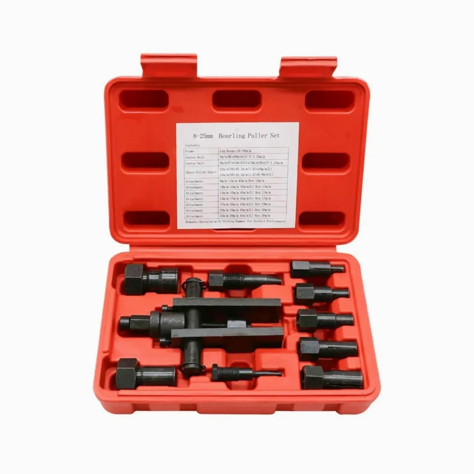Extractor de Volante Motor Extractor de cojinetes de Motocicleta, Herramienta de extracción de cojinetes con Caja, Kits de Extractor de cojinetes internos, 10 Uds.
