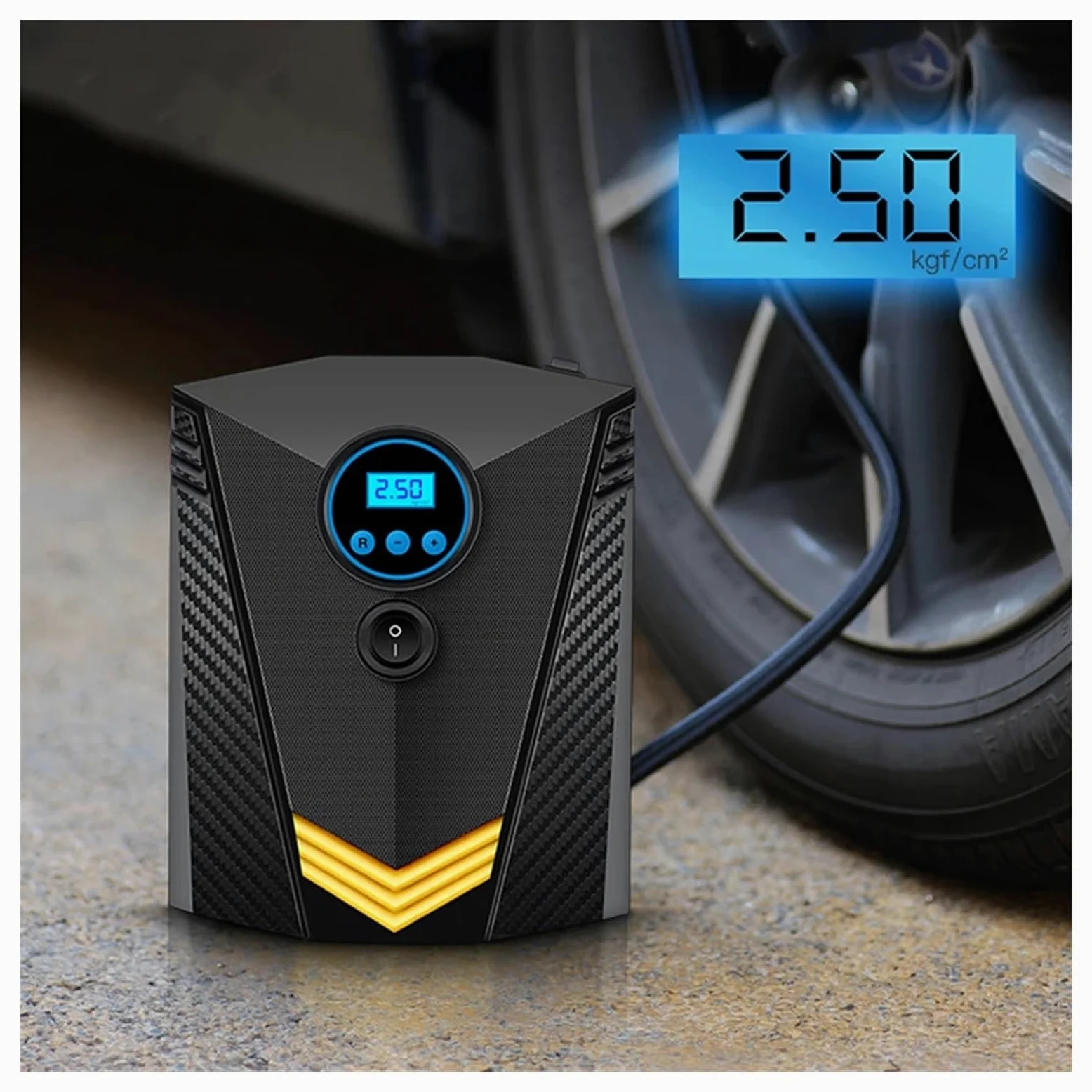 Bomba Inflable Digital For Neumáticos De Coche, Compresor De Aire Automático con Iluminación For Ruedas De Coches, Inflador De Neumáticos Eléctrico De 12V Inflador RáPido(Digital with Box)