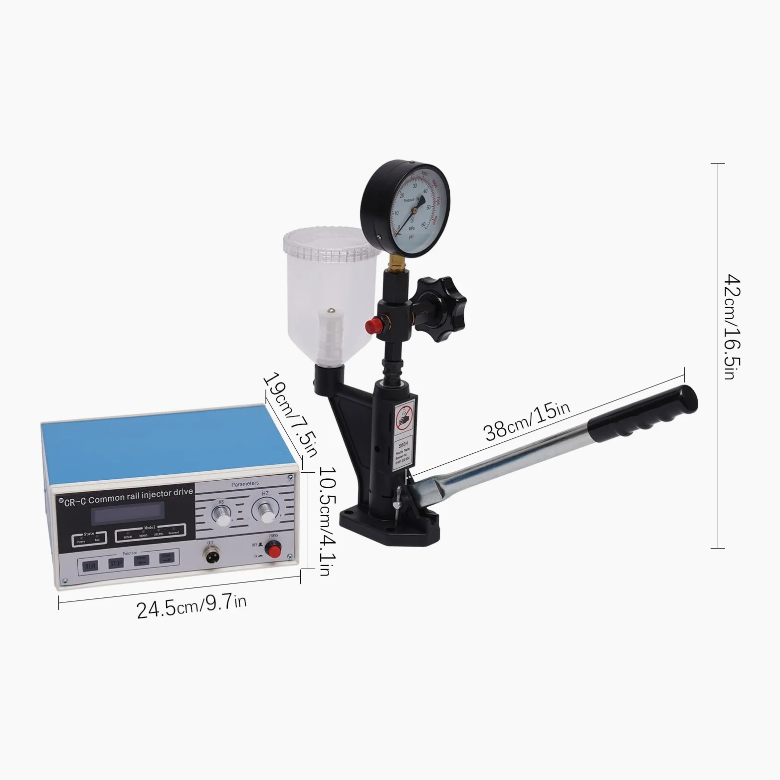 Comprobador de Inyectores Multifuncional CR-C - Probador de Inyectores Diésel para Tractores y Motores Diesel - Herramienta S60H para Inyección Common Rail