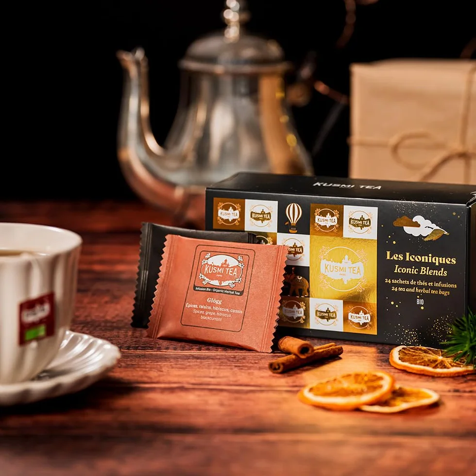 Kusmi Tea The Iconics Organic Black Green White Tea 24 Bags 8 Recipes Gift for Men Women