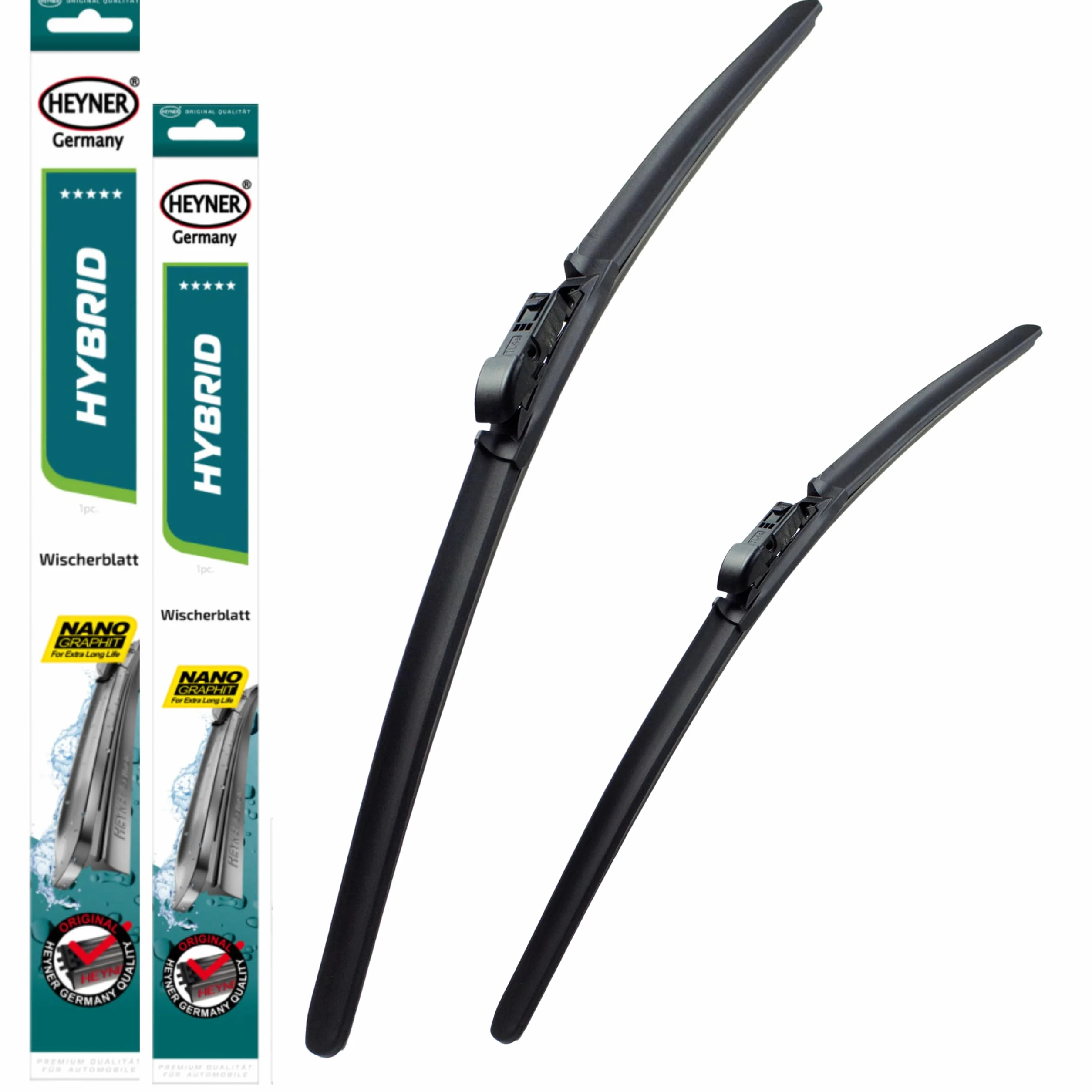 Heyner HH2816ST - Juego de 2 Escobillas Limpiaparabrisas Delanteros Coche, Goma Limpiaparabrisas, Eficiencia Óptima de Limpieza para una Visión Cristalina