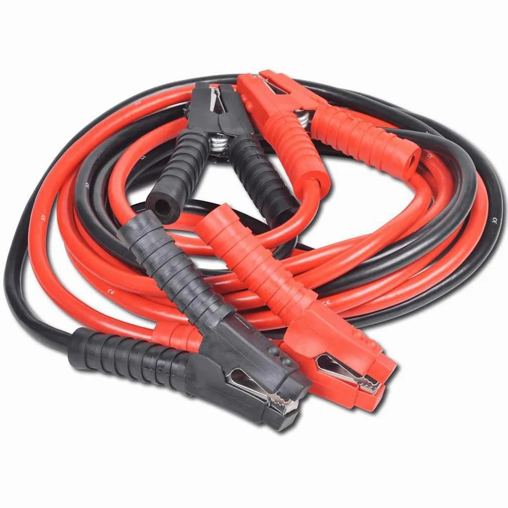 Cable de arranque de 1500 A, 6 m, terminales aislantes, alambre de aluminio revestido de cobre, sección transversal de 35 mm², para gasolina y diésel de hasta 5000 cc