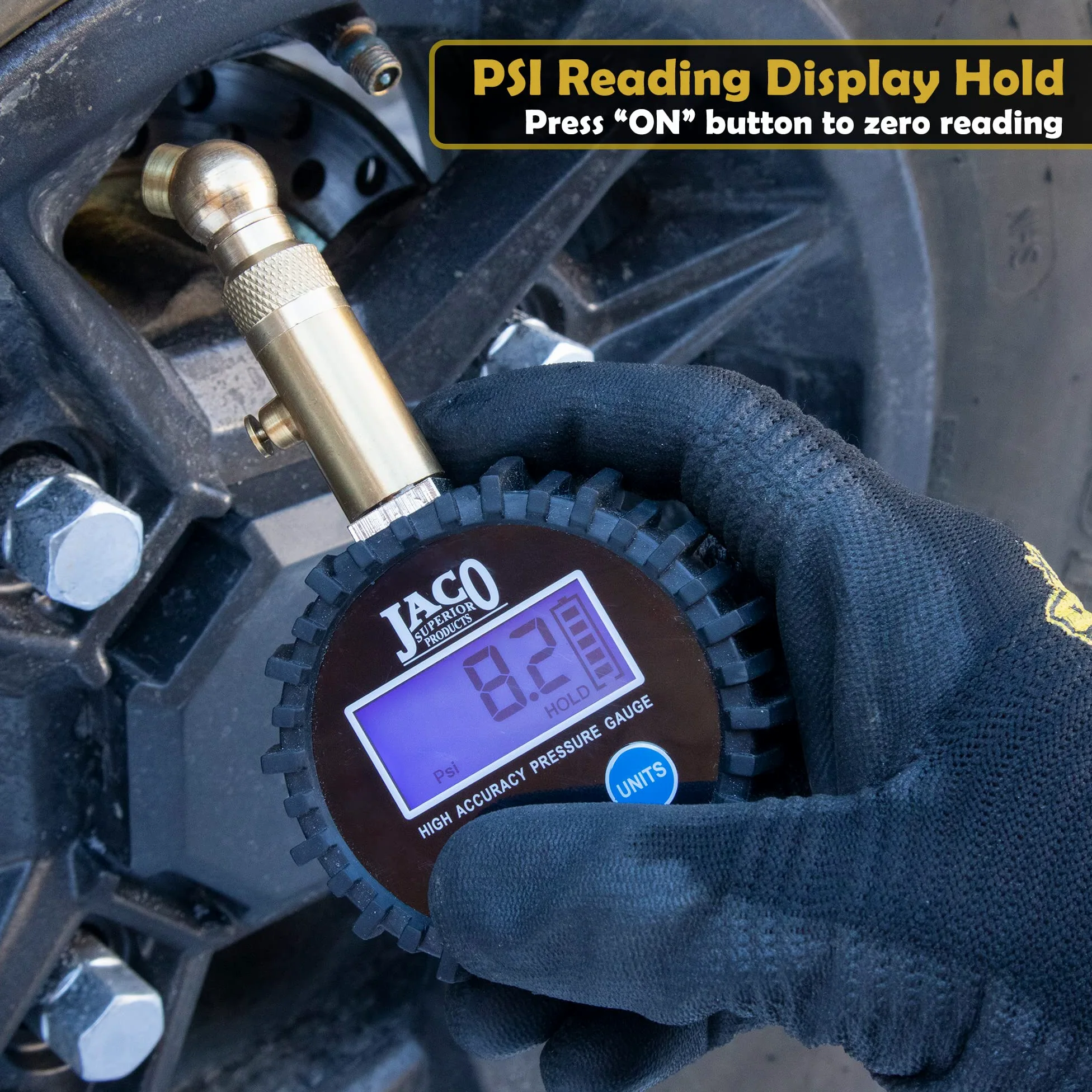 JACO Superior Products- Manómetro digital de baja presión para neumáticos JACO Elite - 30 PSI