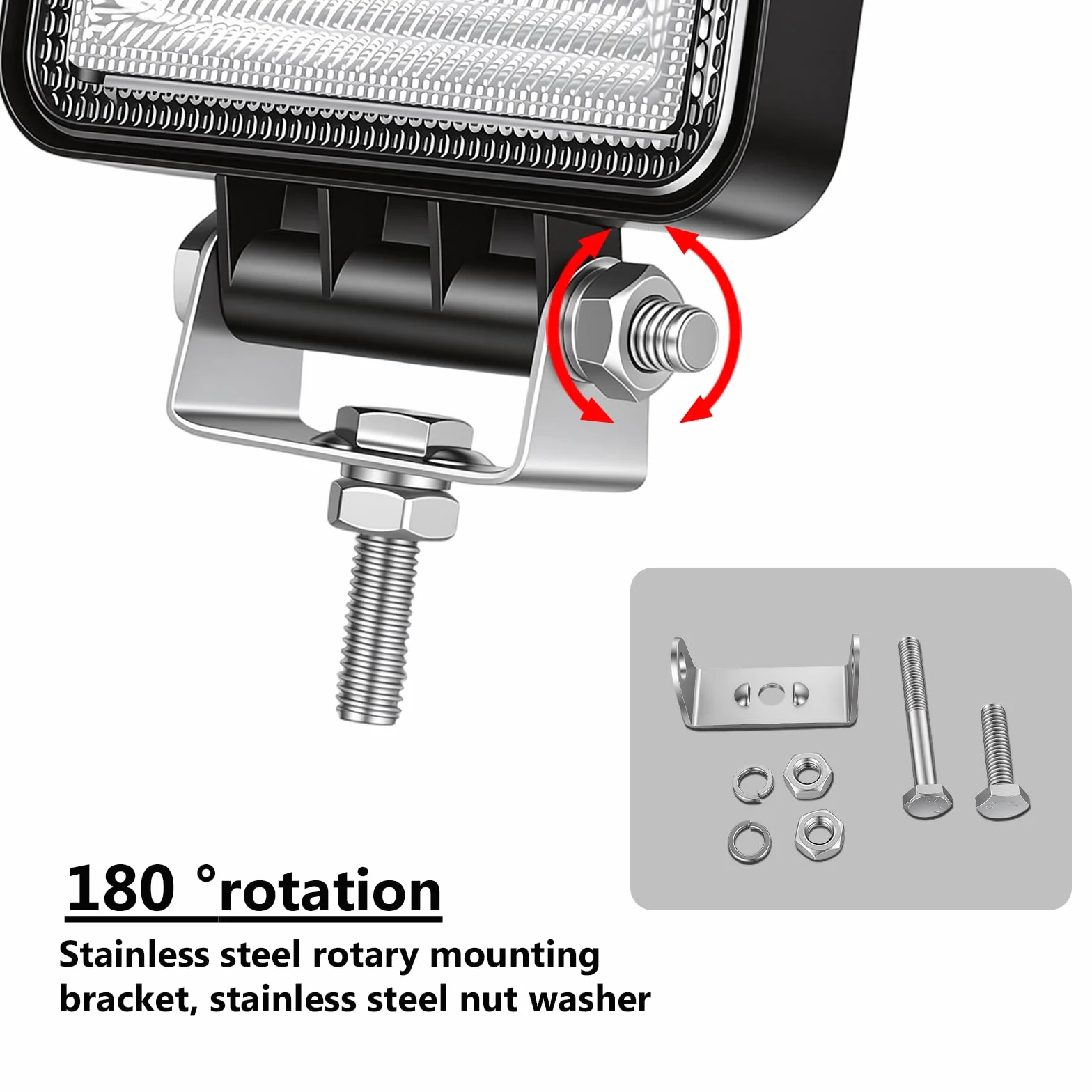 RIGIDON 10 Pcs Faro de trabajo rectangular, 4 pulgadas 126W, Spot Flood Combo lámpara trabajo led para off road camión coche ATV SUV 4x4 Tractor, Faros trabajo led 12v 24v Spotlights faros antiniebla