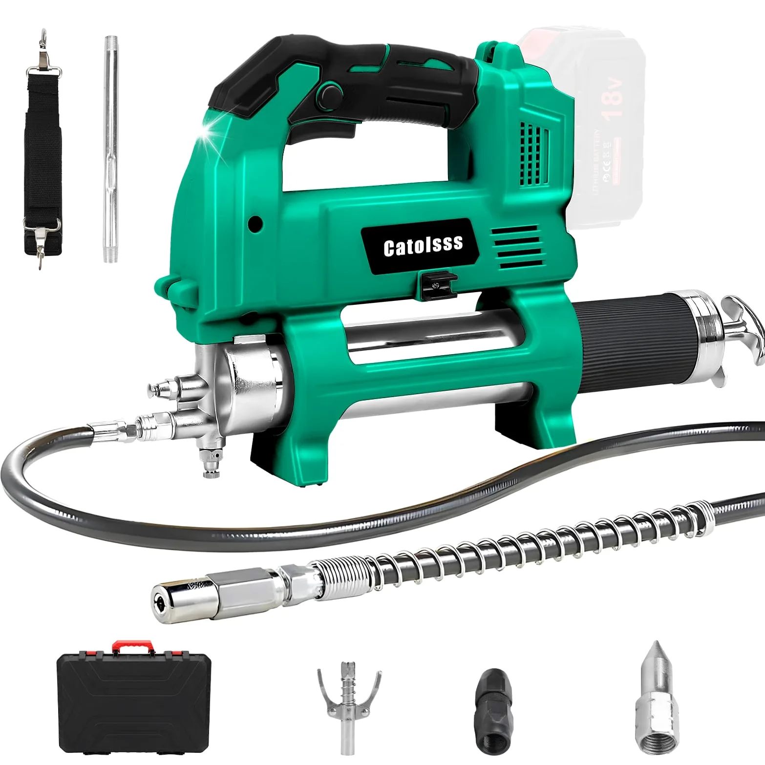 Compresor de grasa para batería Makita 18V, presión de 12000 PSI, manguera de alta presión de 100 cm, compresor eléctrico sin escobillas para camiones, granjas, construcción y bricolaje (sin