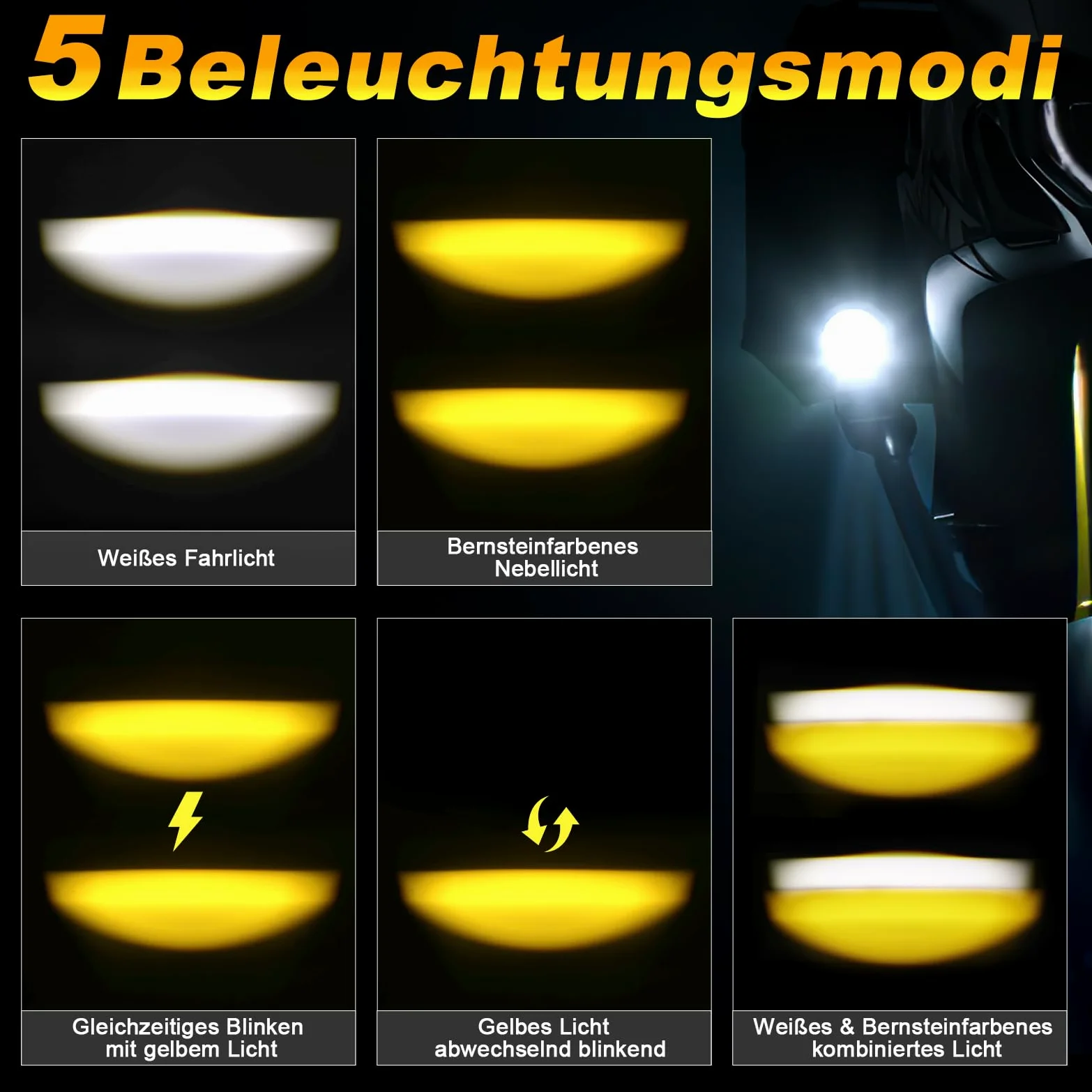 REALOVE Faros antiniebla LED para motocicleta
