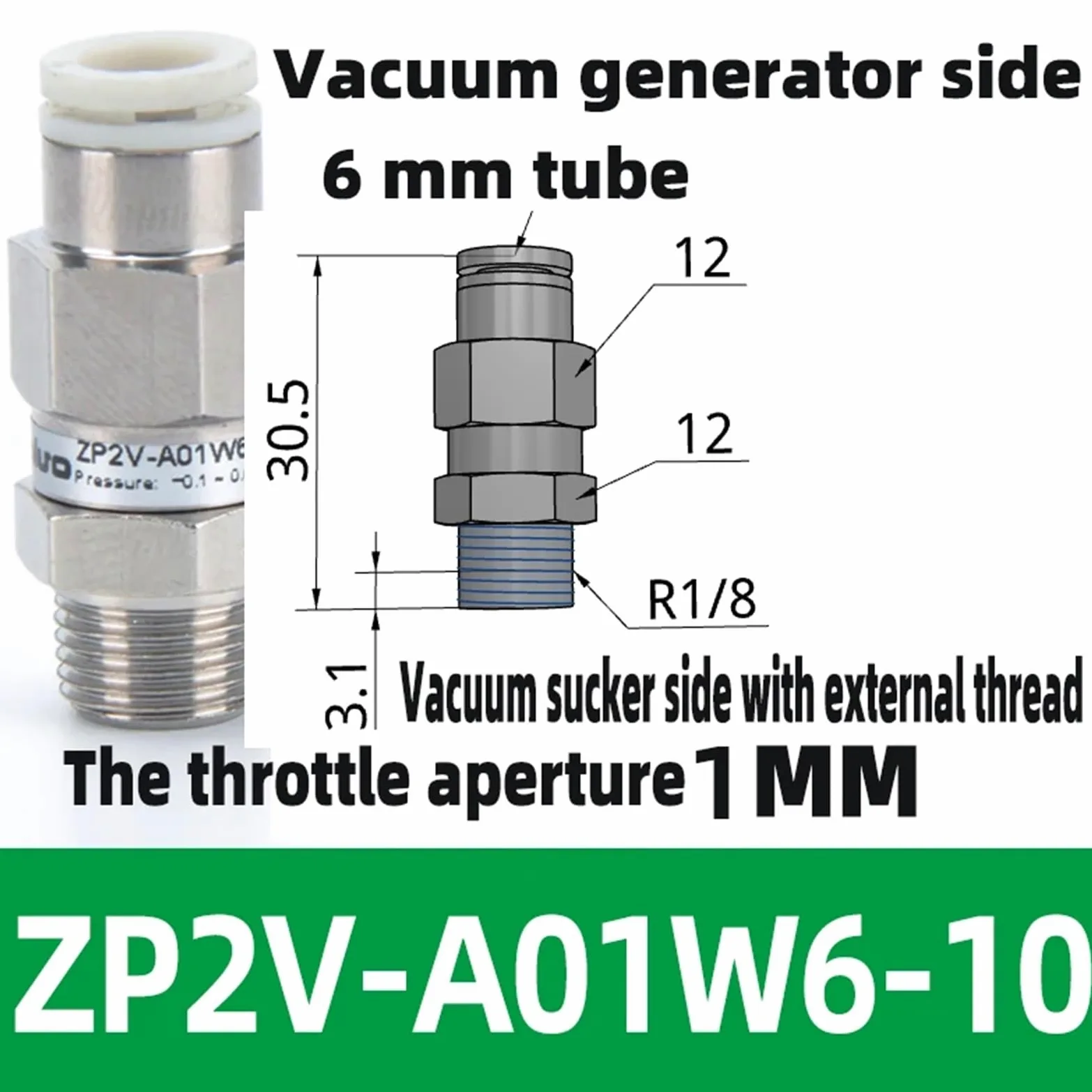 Válvula lógica de Mandril de vacío ZP2V-A5/A8-B5/B6/B01-03 05 07 10 Válvula de retención de Seguridad unidireccional ZP2V-A5W4/A01W6/AG1W6-03/05/07/10 | ZP2V-A01W6-10