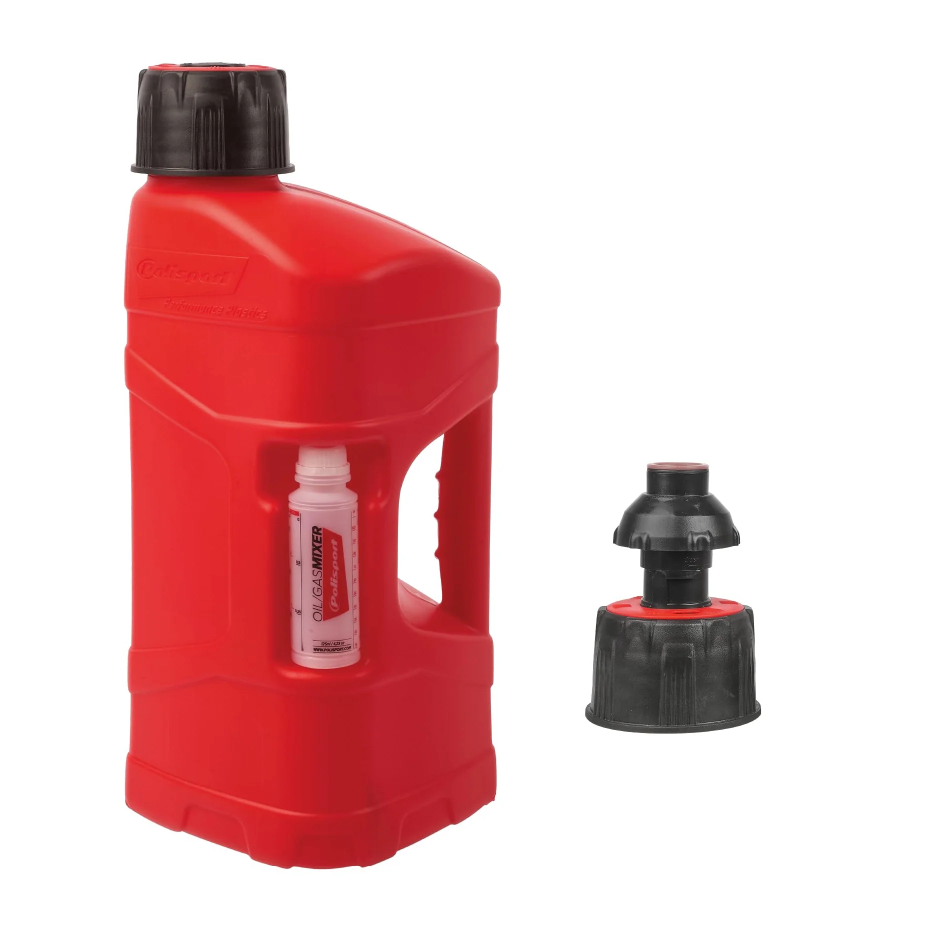 POLISPORT ProOctane bidón de gasolina 10L homologado llenado rápido tapón a prueba de derrame rojo