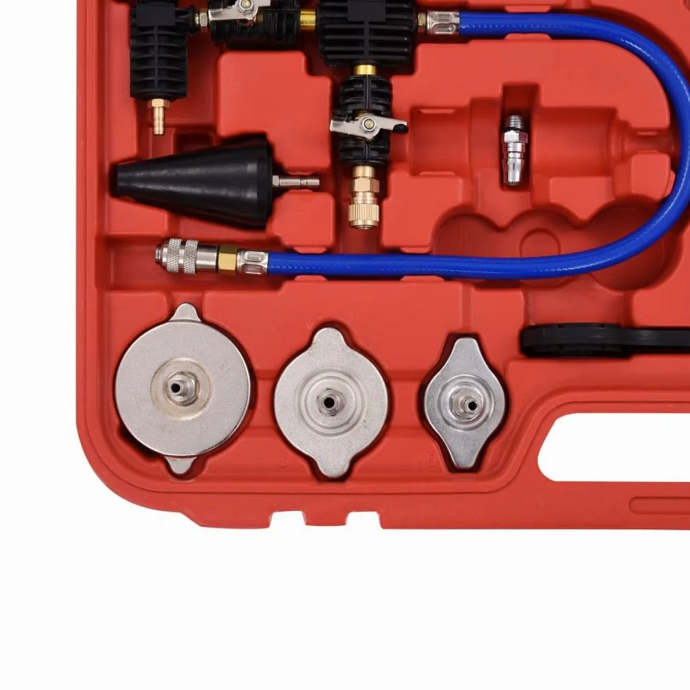 vidaXL Comprobador presión Circuito refrigeración y radiador 28 Piezas
