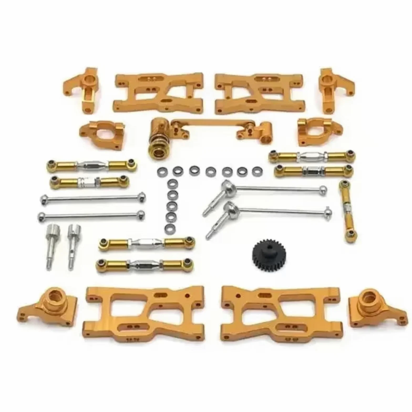 para WLtoys 124019 124018 144001 RC Car Repuestos Kit Actualización Eje Transmisión Varilla Tracción para Brazo Oscilante Copa Dirección C Engranaje Asiento Etc Piezas