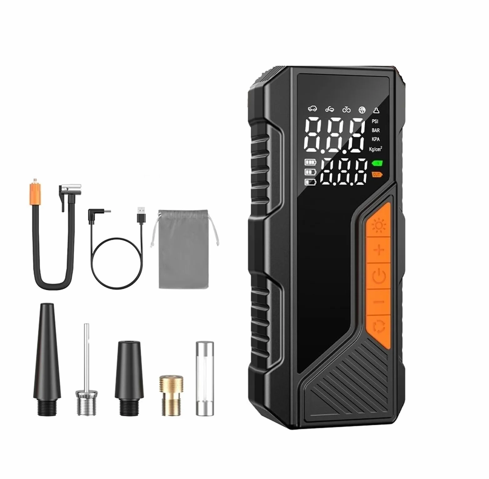 Compresores de Aire portátiles Inflador de neumáticos con compresor de Aire portátil, 150PSI, con manómetro Digital, Coches, Motocicletas y Bolas, luz LED Inflador Ruedas Coche