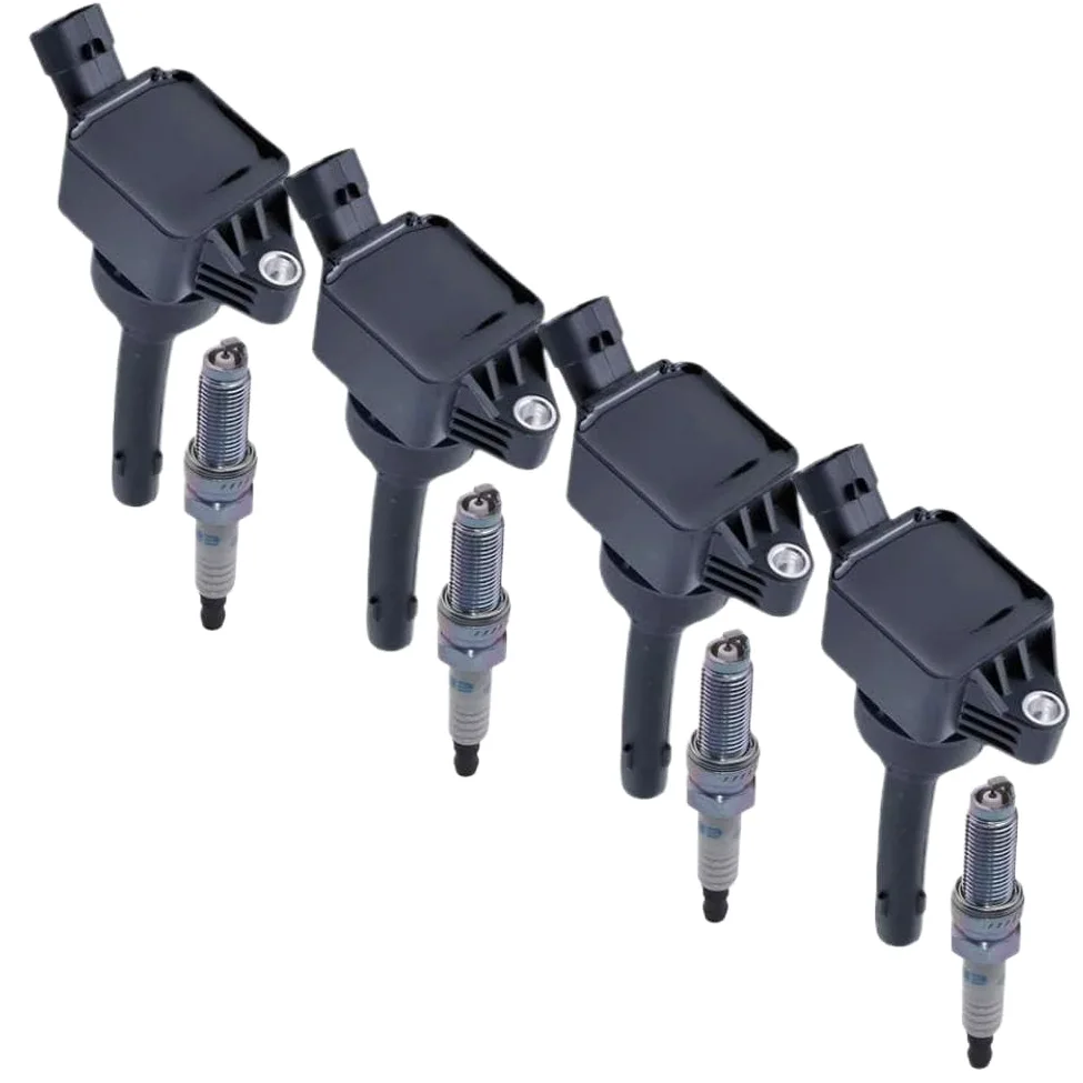 Juego de 4 bobinas de encendido y bujías 4T15B E4T163705110 compatibles con Tiggo 4 7 8 Arrizo GX 5 DR 5.0 Jetour X70 G01