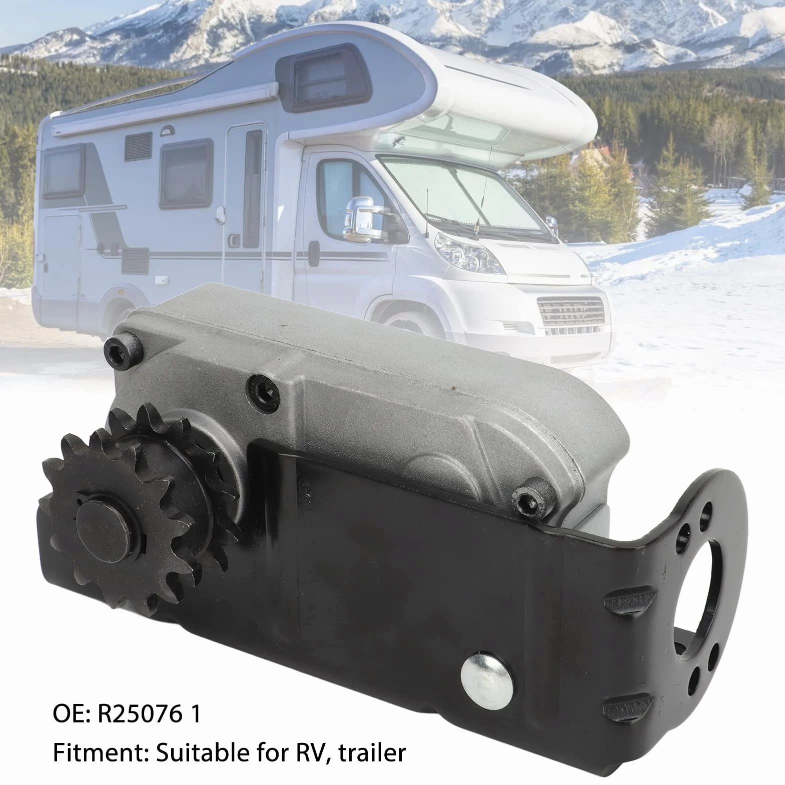 Tyenaza Caja De Engranajes Deslizante para RV, Caja De Engranajes Deslizante para Remolque con Soporte De Montaje, Piñón De 13 Dientes R25076 1 para Remolque De Autocaravana