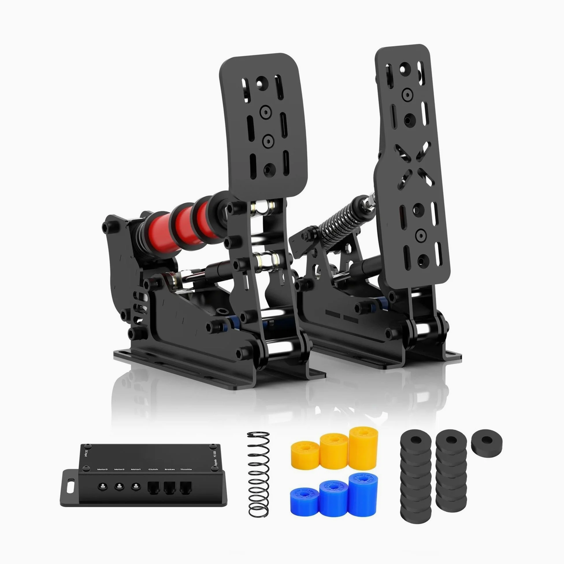 Pedales Freno Pedales Para Simulador De Carreras De PC Con Soporte Para Motor De Vibración Y Accesorios Para Juegos De Conducción Pedal Coche(Black X-P2-H2)