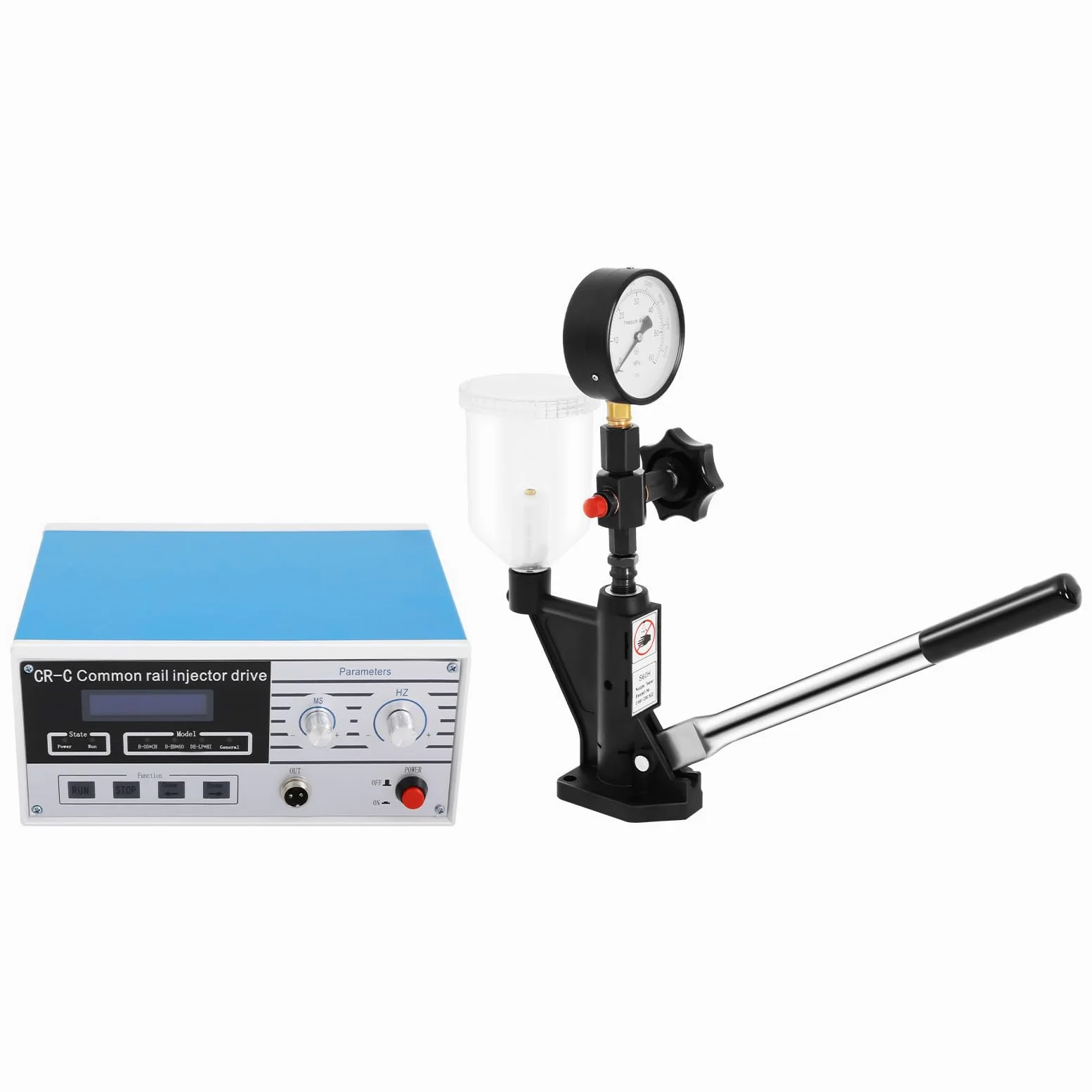 Comprobador de inyectores, Common Rail Injector Tester,Testdruck 40MPa,0-60MPa Inyector Testgerät Ölbecher 1L con filtro,para coches, tractores y diesel