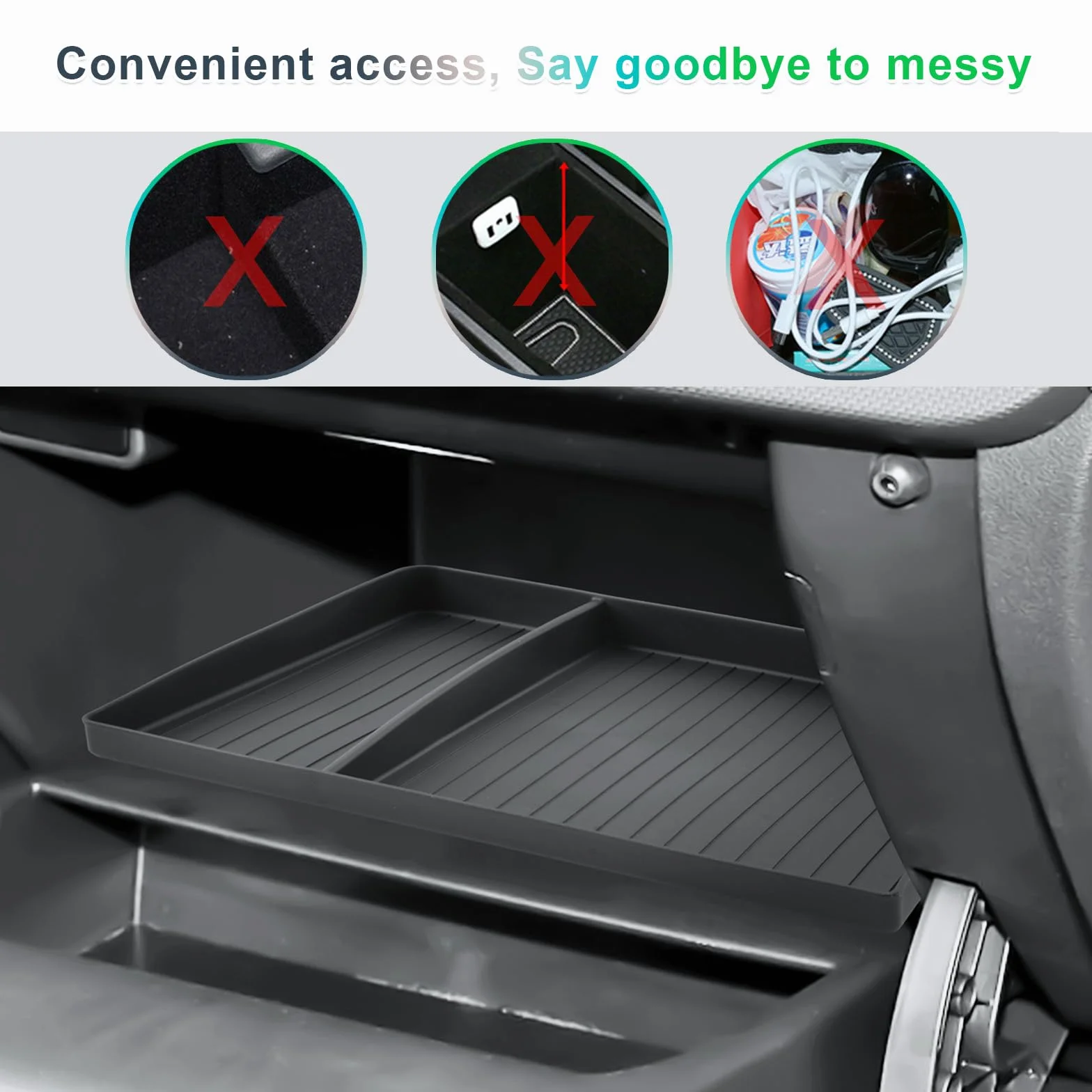 GAFAT Compatible con Hyundai Ioniq 5 N-line 2021-2025 2026 Organizador de Consola Central para Guantera, Facelift Ioniq 5 2024 Accesorios Caja de Almacenamiento, de Goma Blanda TPE, Plegable